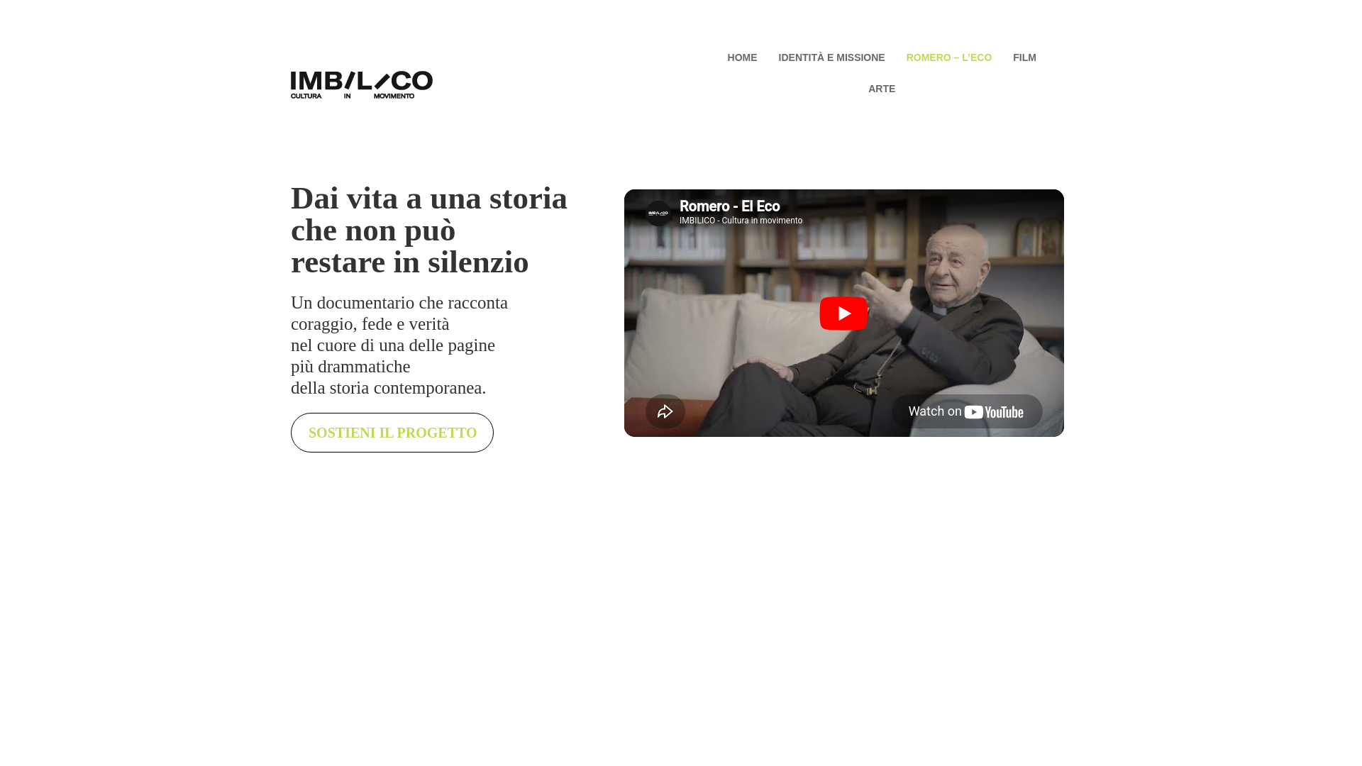 website screenshot of https://imbilico.it/