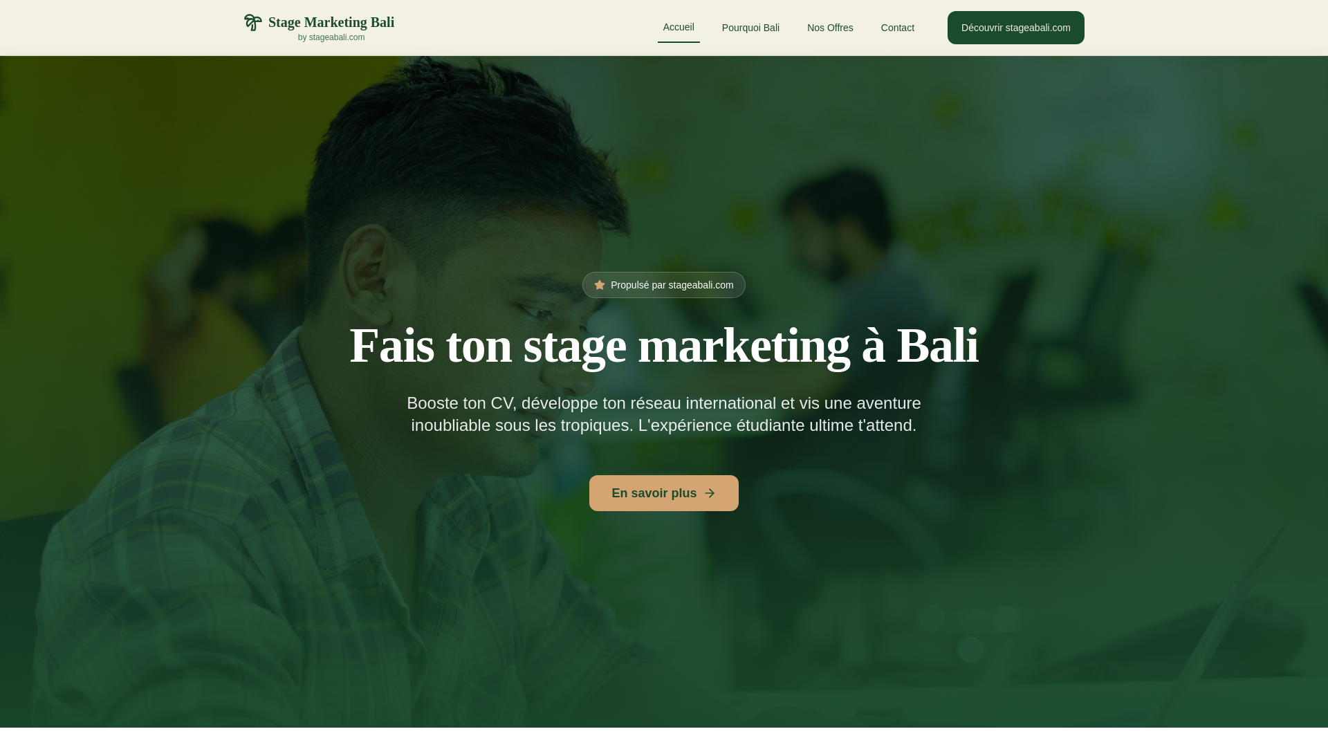 website screenshot of https://stage-marketing-bali.com