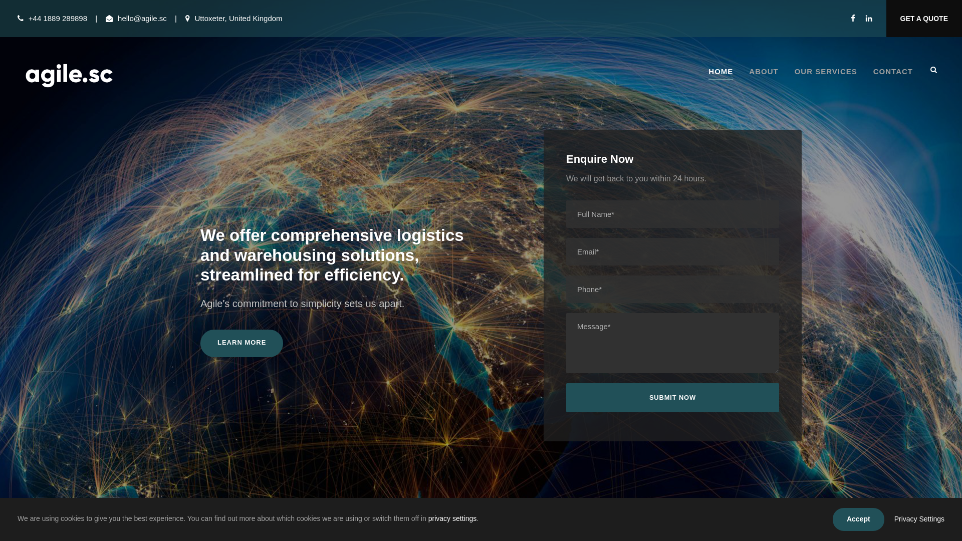 website screenshot of https://www.agile.sc/