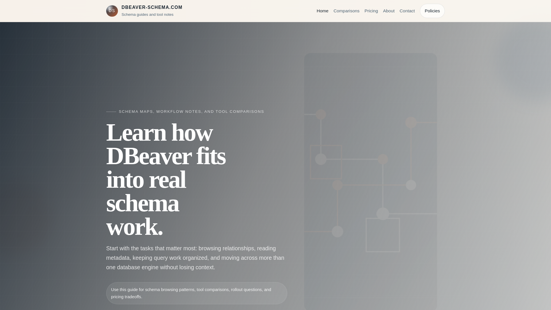 website screenshot of https://dbeaver-schema.com/