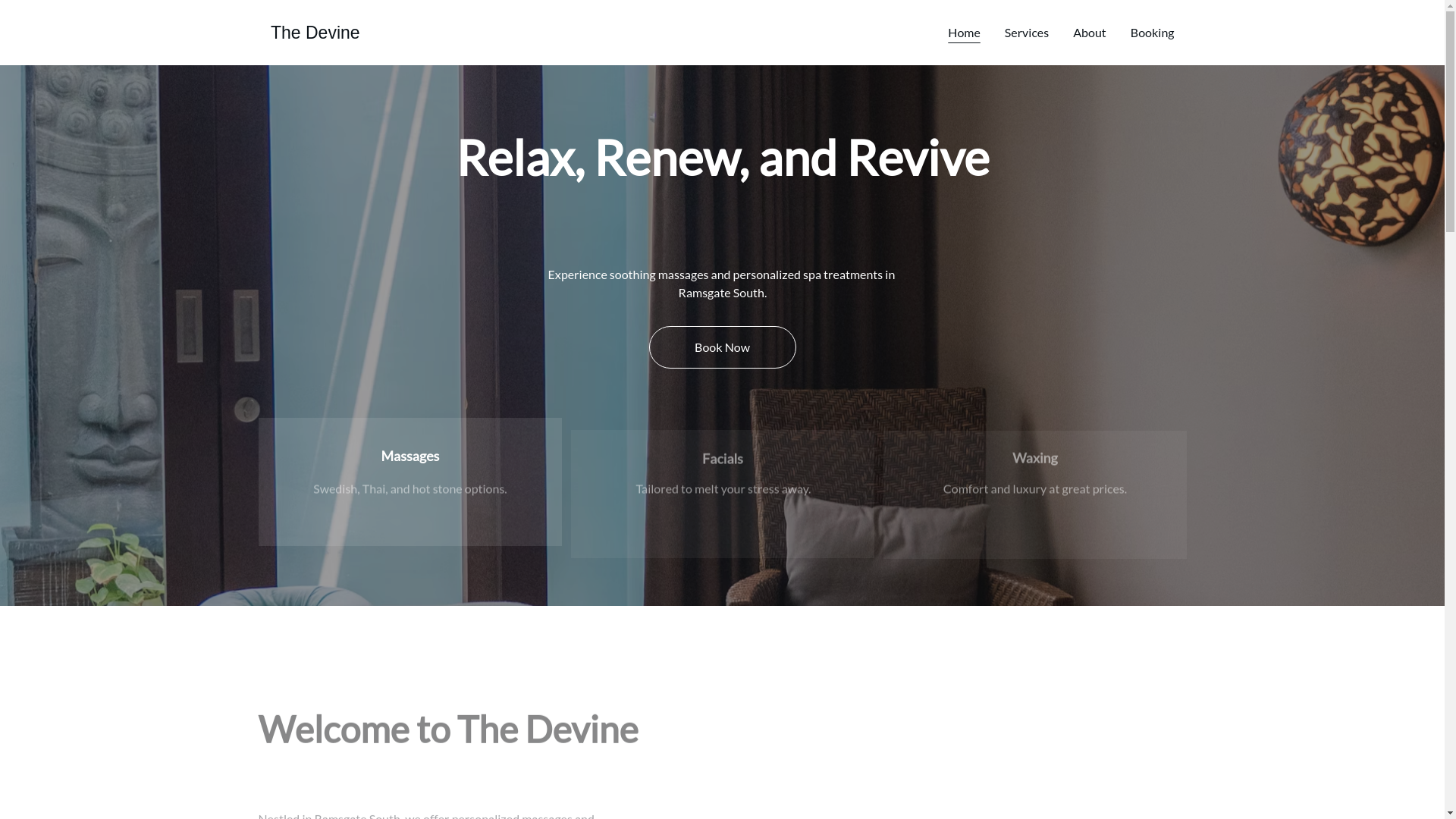 website screenshot of https://thedevine.co.za/
