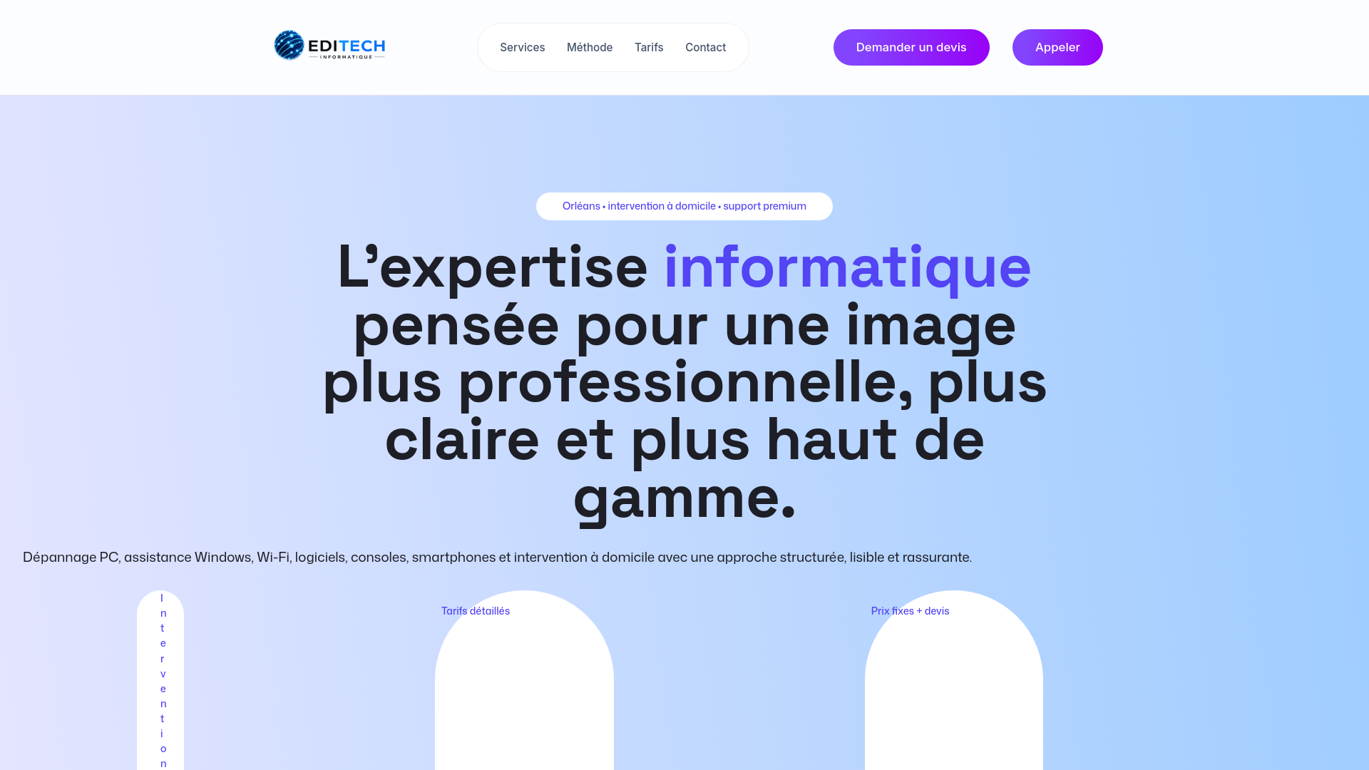 website screenshot of https://editechinformatique.fr