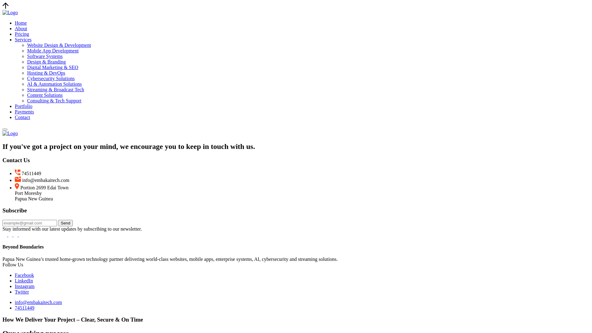 website screenshot of https://embakaitech.dev/