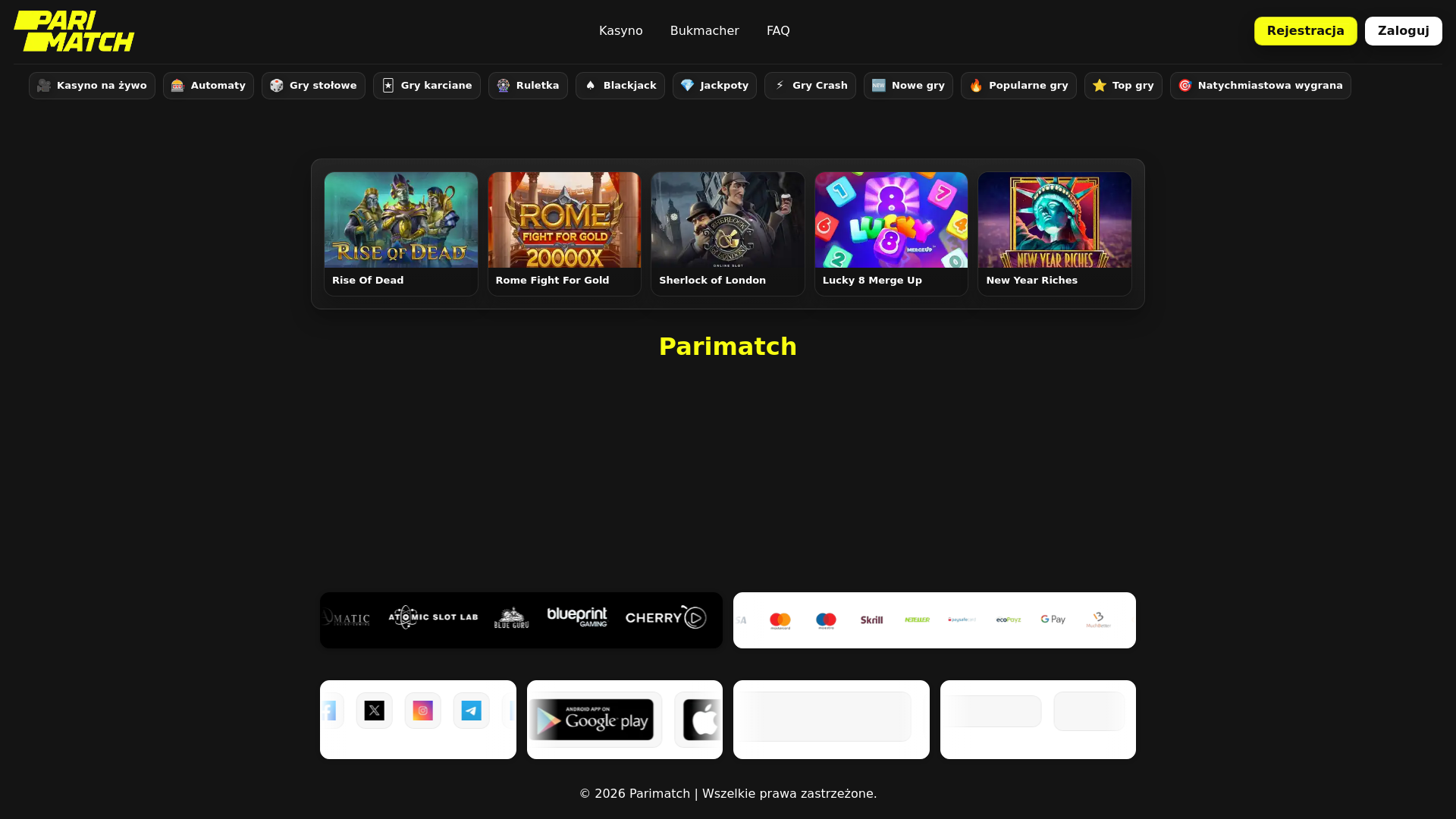 website screenshot of https://parimatchpolska.online/