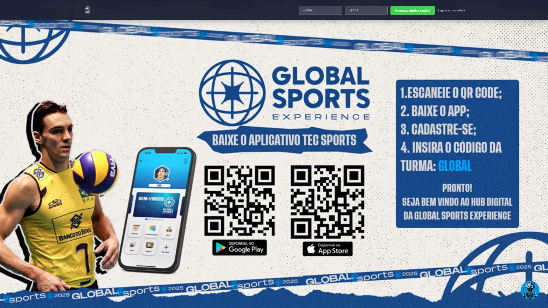 website screenshot of https://globalsportsapp.com.br