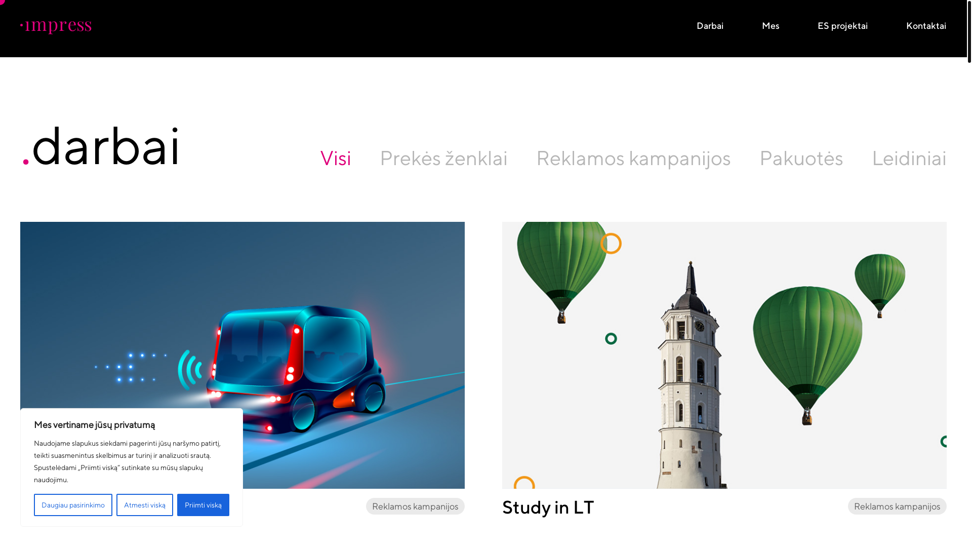 website screenshot of https://impresskomanda.com/