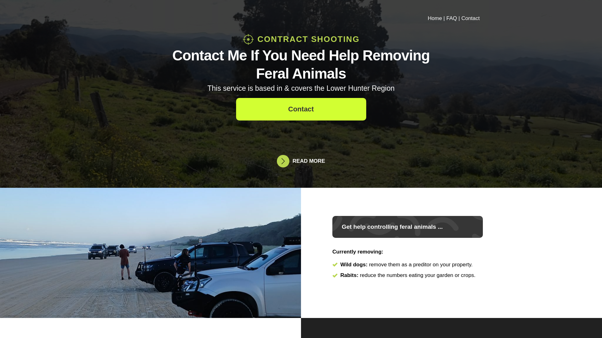 website screenshot of https://contractshooting.com.au