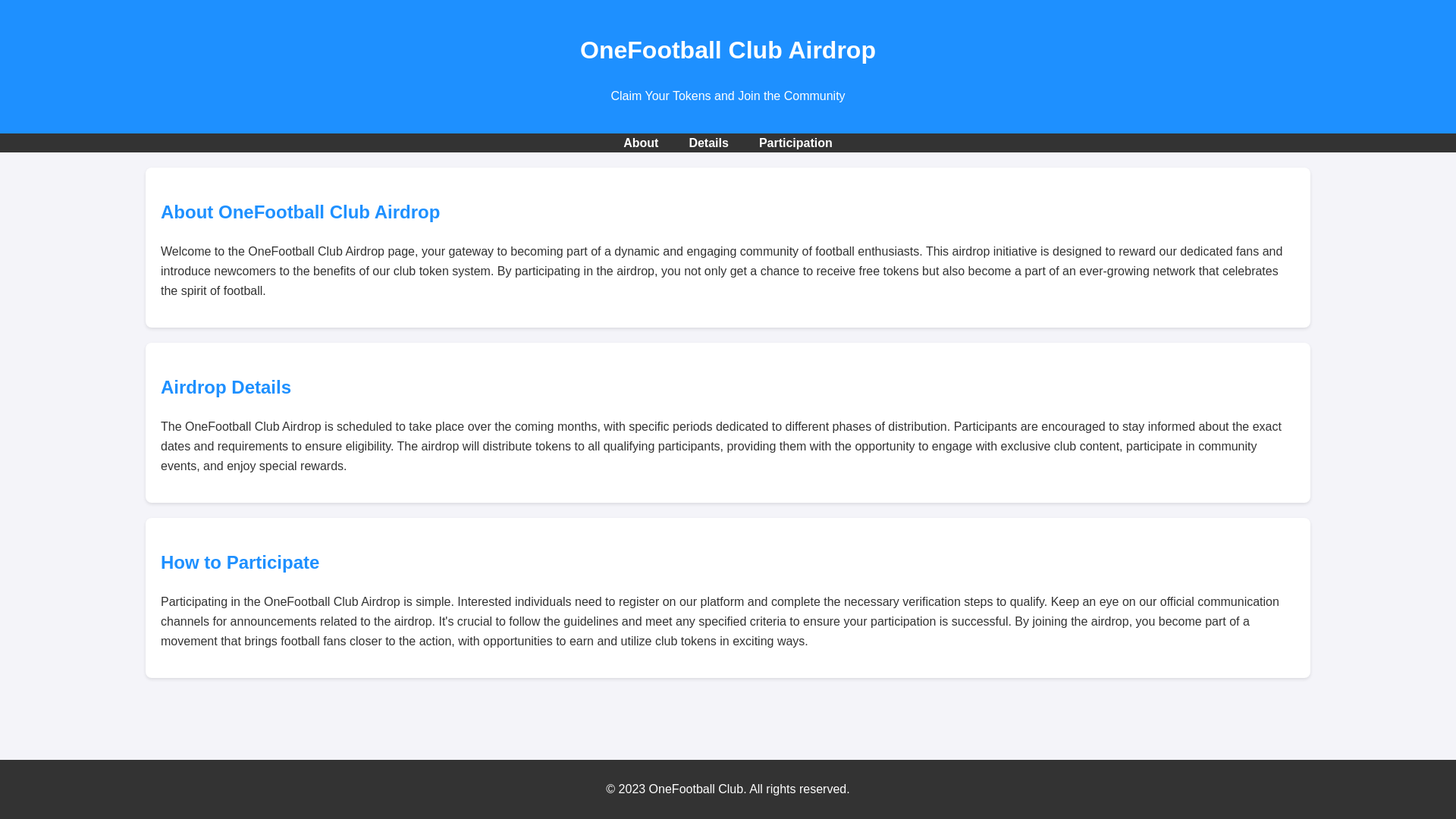 website screenshot of https://airdroponefootballclub.live/
