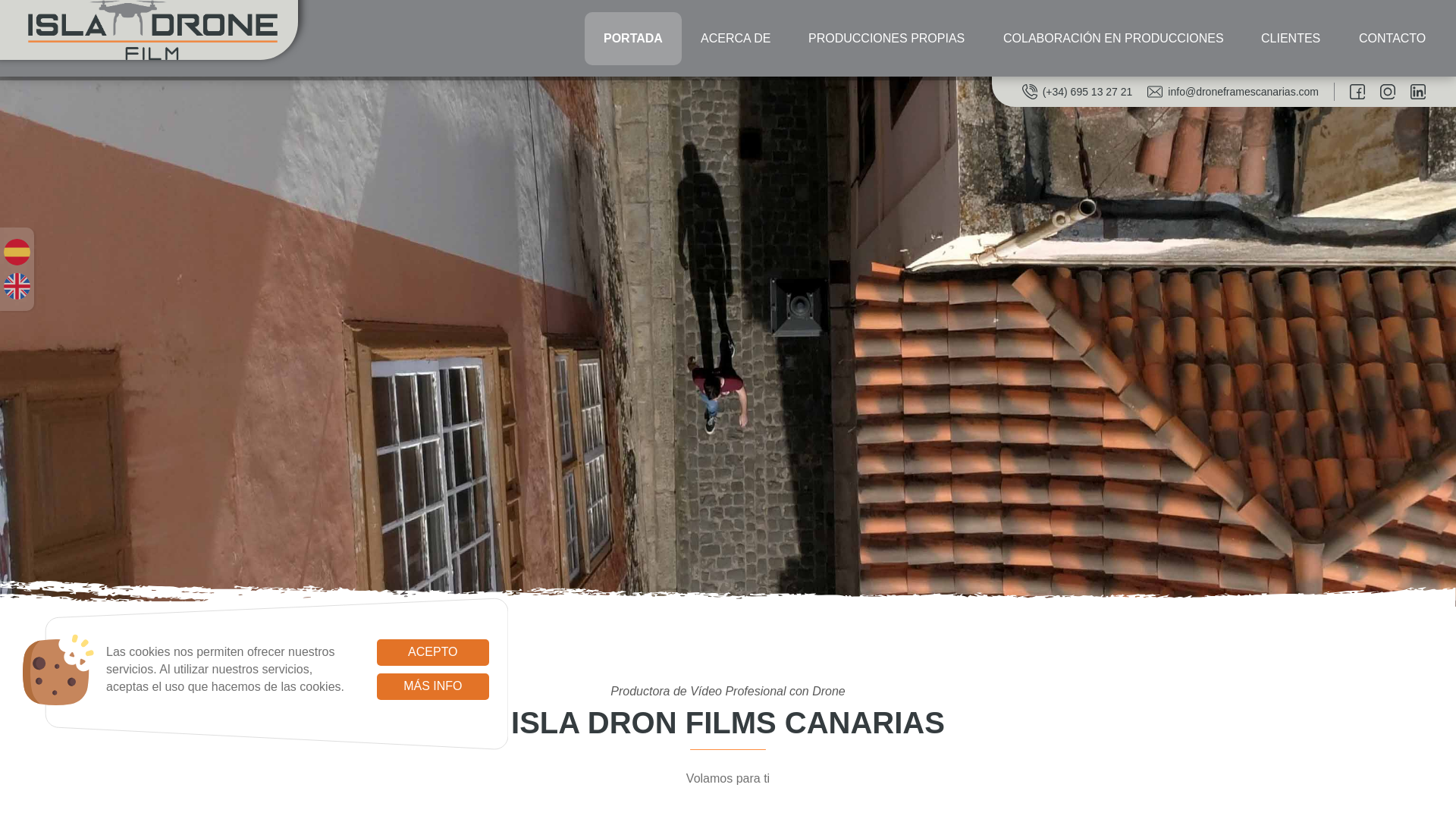 website screenshot of https://isladronfilms.es/