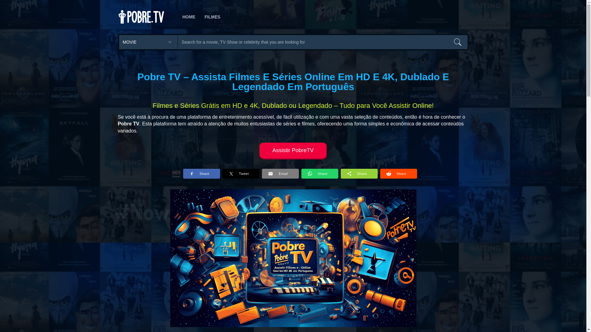 website screenshot of https://pobretv.video/