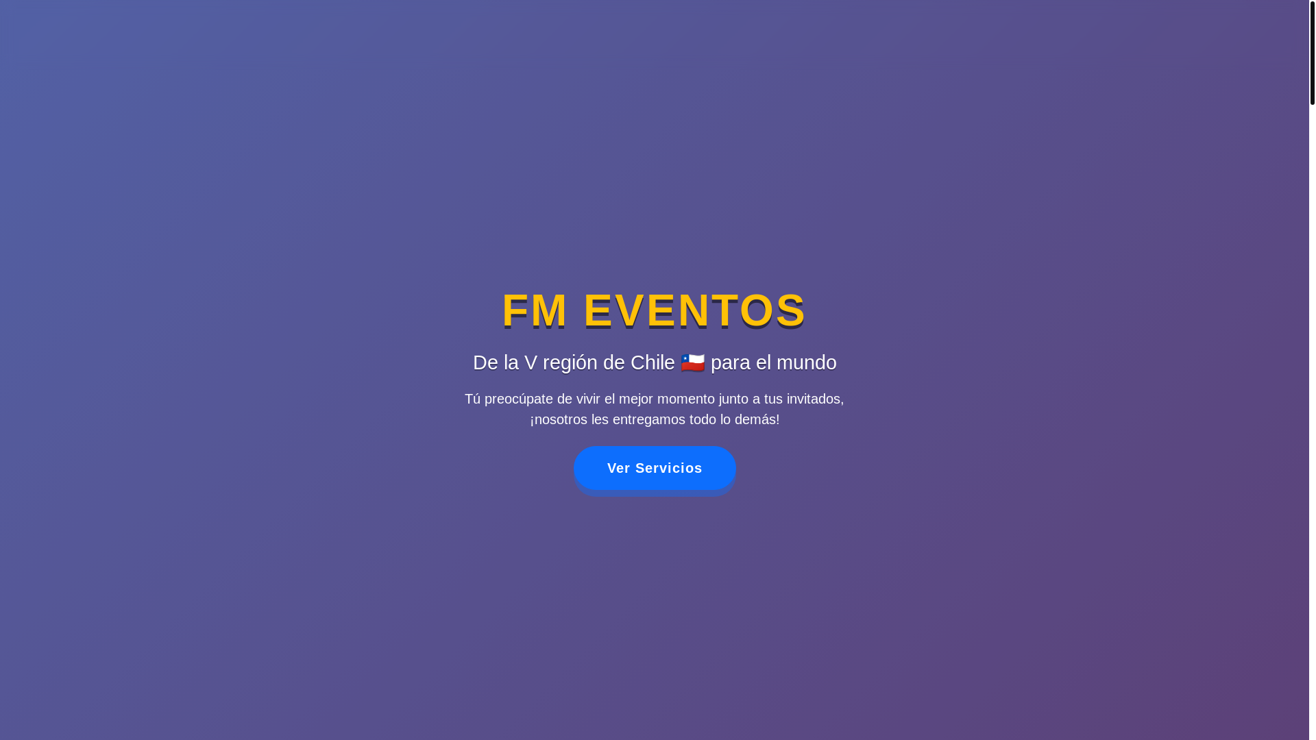 website screenshot of https://fmeventos.cl/