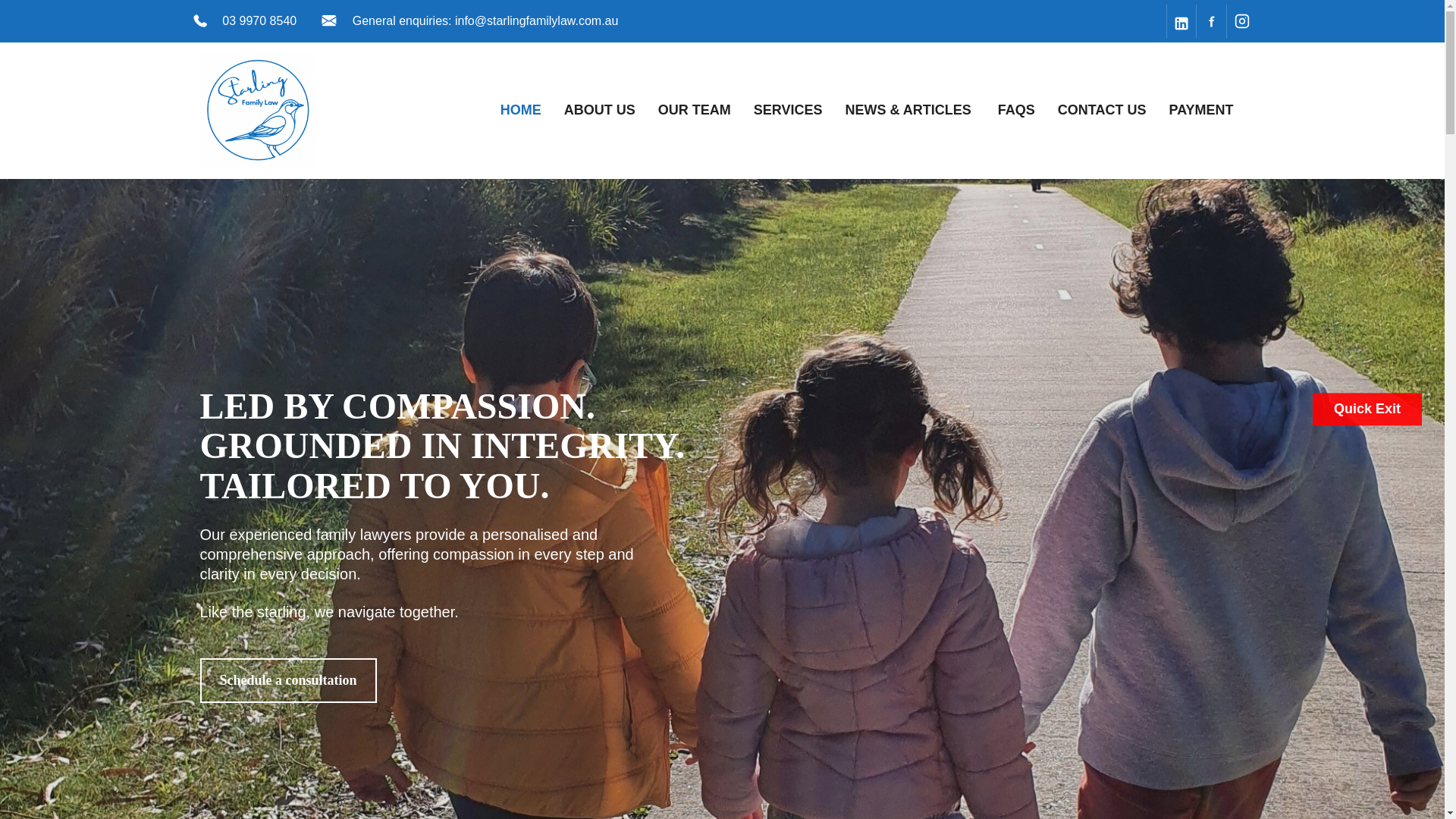website screenshot of https://sterlingfamilylaw.com.au/
