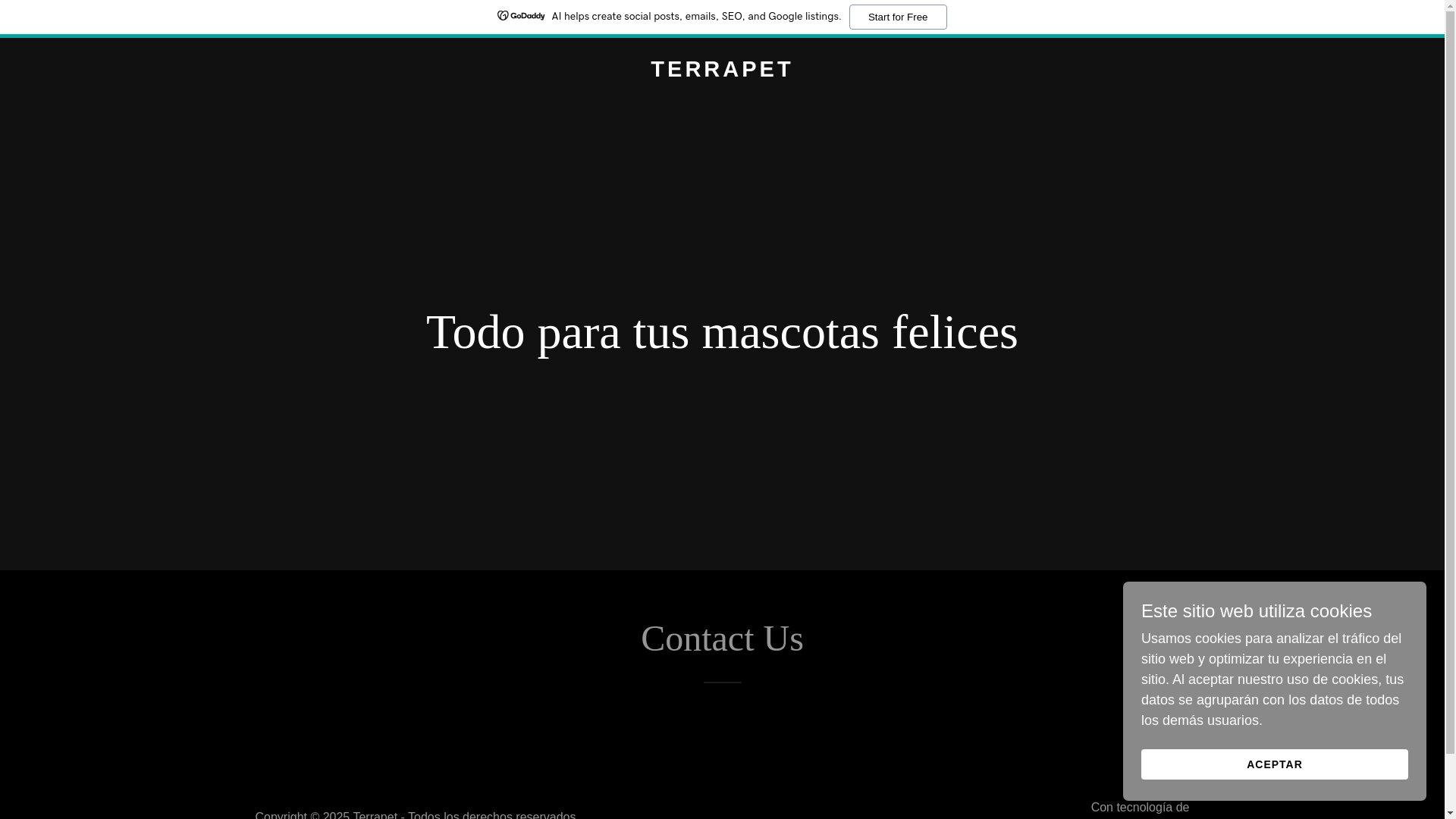 website screenshot of https://terrapet.store/