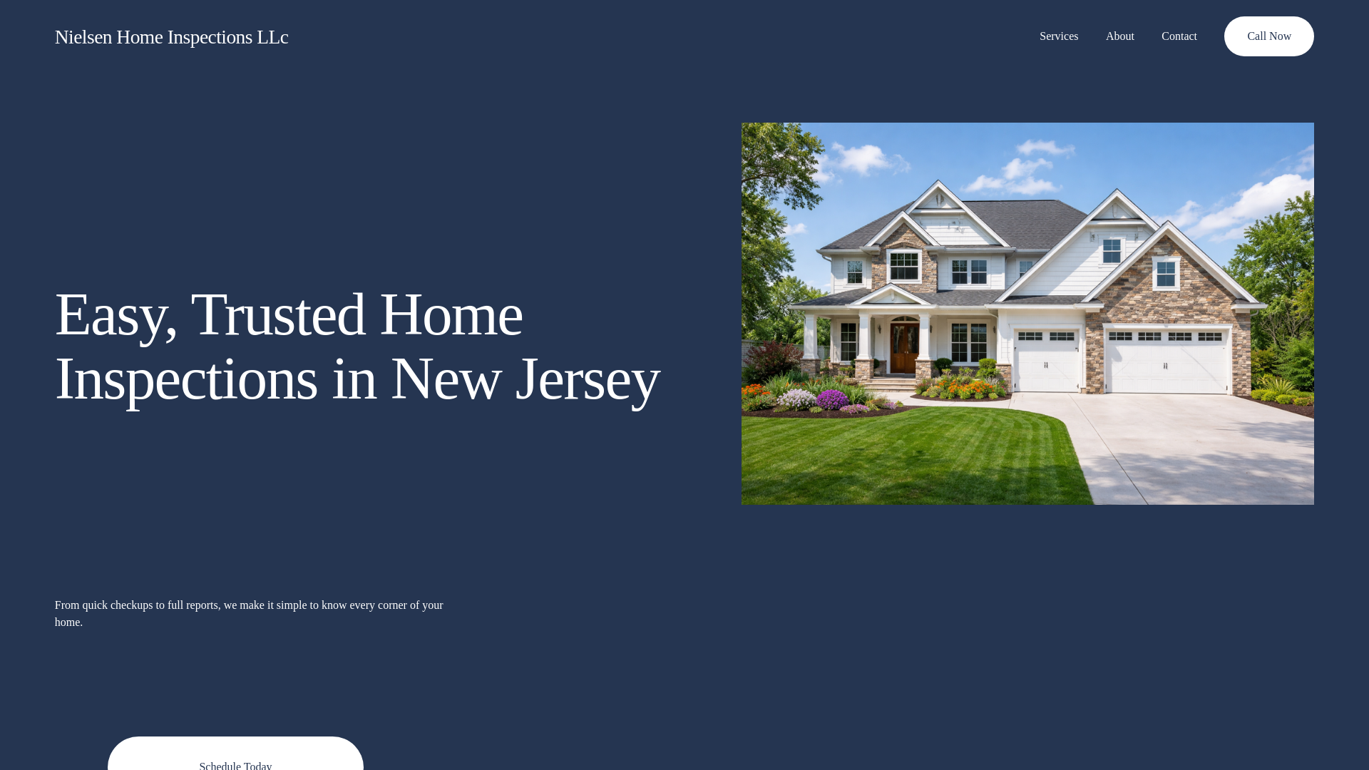 website screenshot of https://nielsenhomeinspectionsllc.com