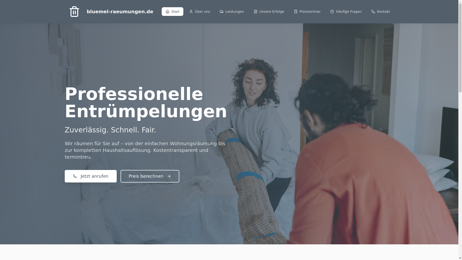 website screenshot of https://bluemel-raeumungen.de/