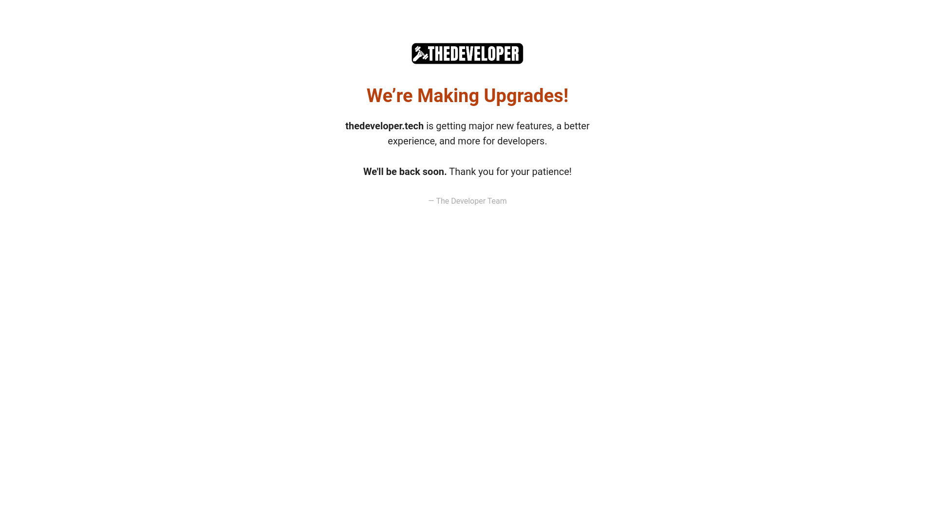 website screenshot of https://thedeveloper-landing.pages.dev/