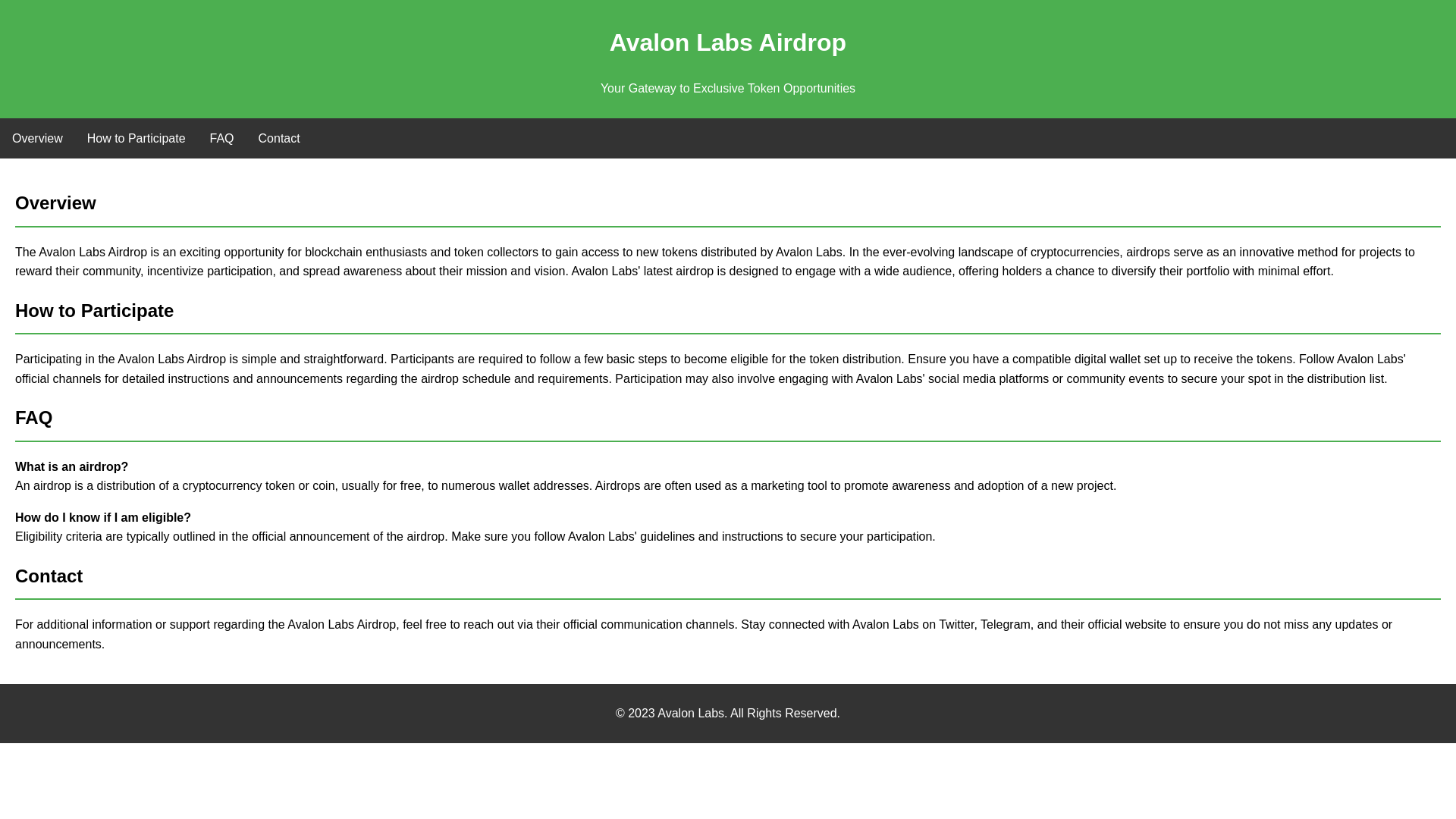 website screenshot of https://airdropavalonlabs.live/