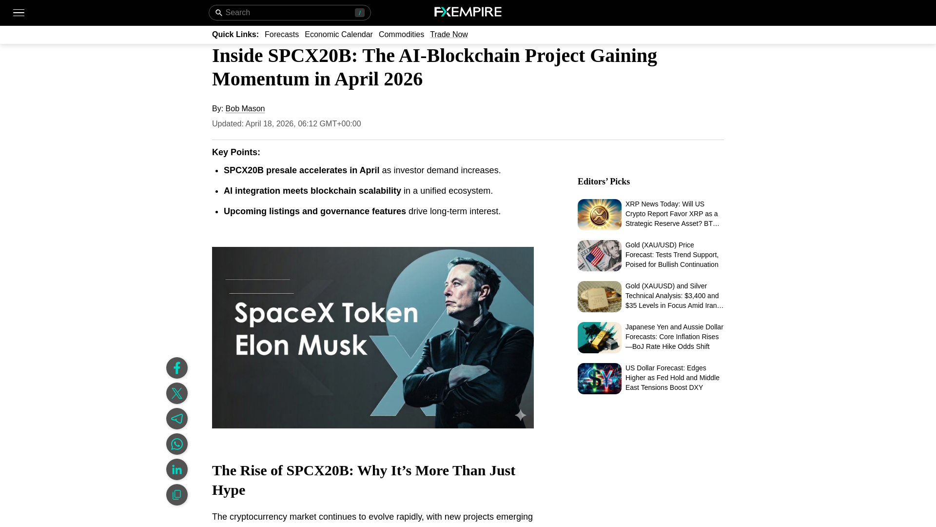 website screenshot of https://spcx20b-fxempire.com/