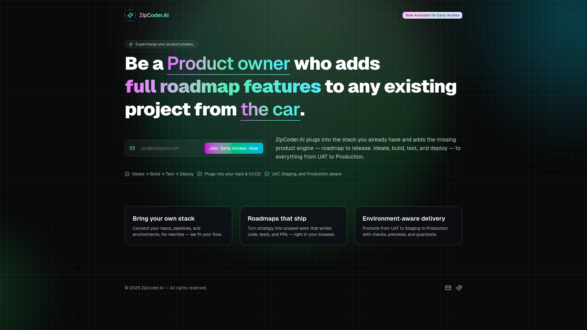 website screenshot of https://zipcoder.ai/