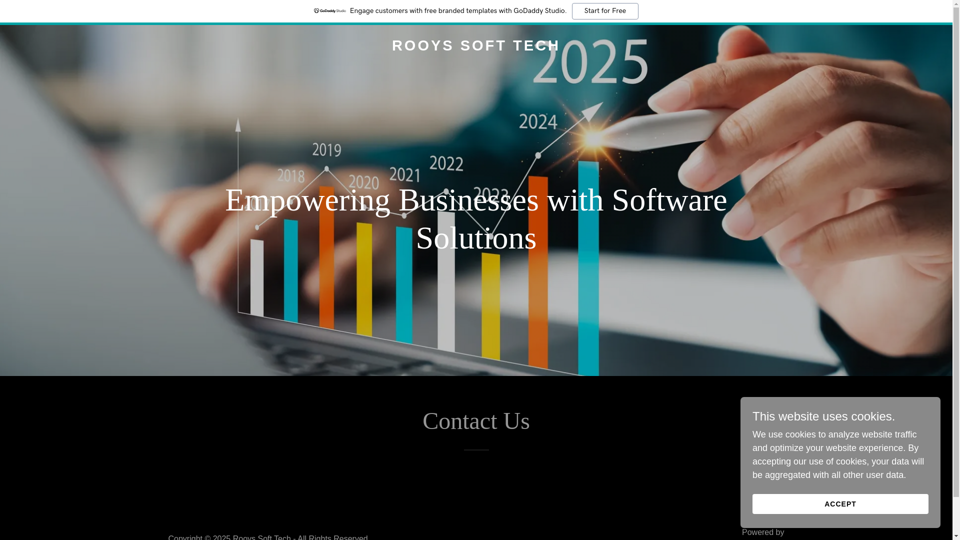 website screenshot of https://rooyssofttech.in/