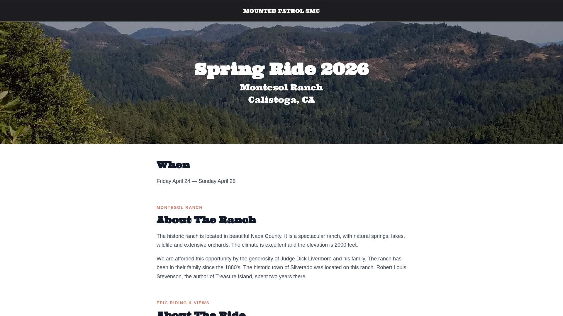 website screenshot of https://springride.org/