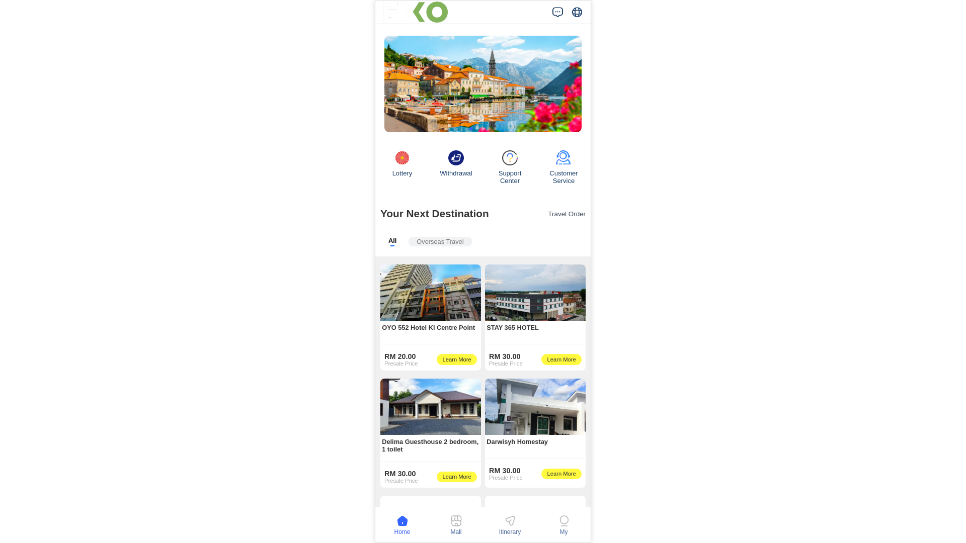 website screenshot of https://exotravel.cyou/