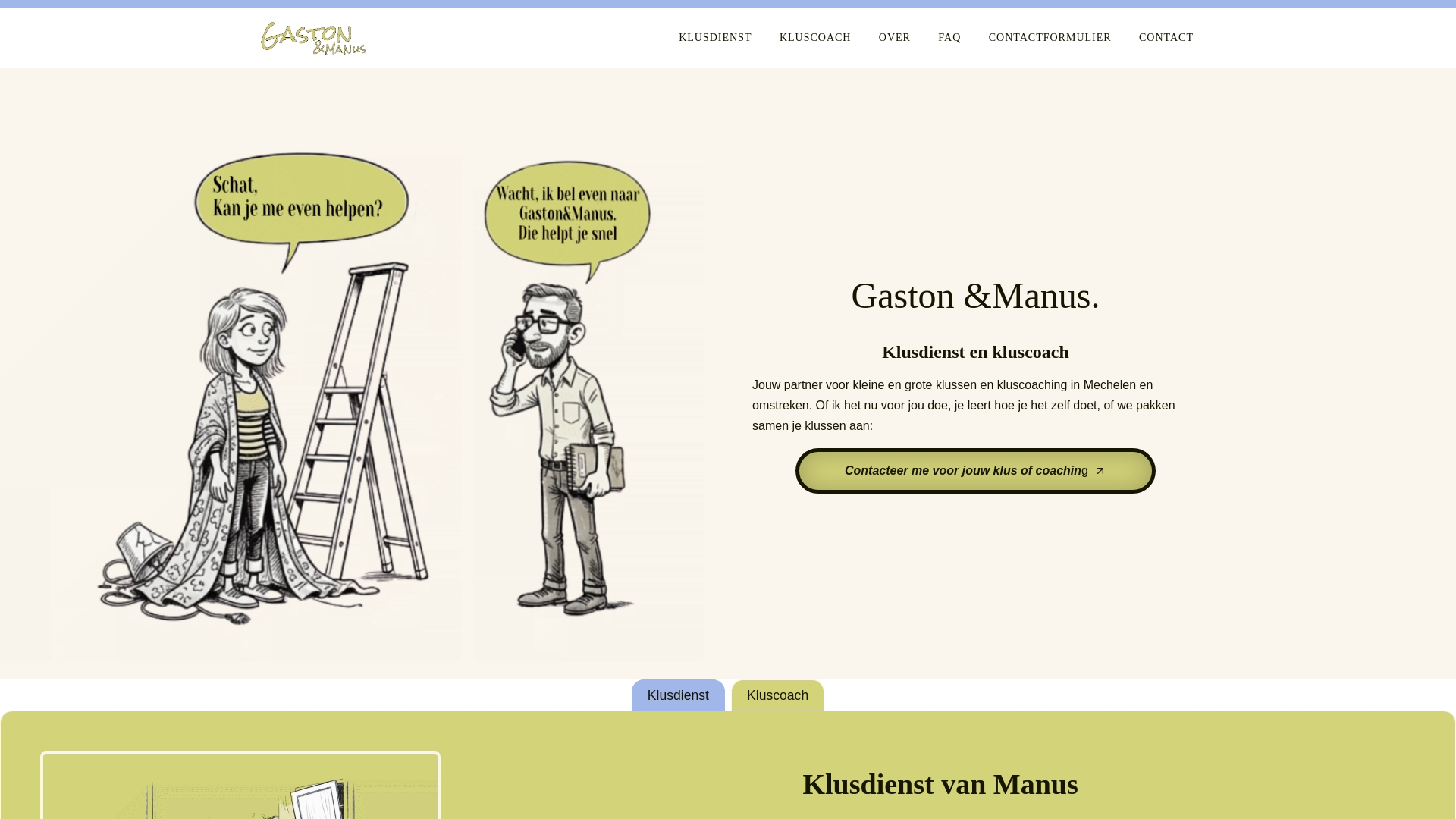 website screenshot of https://gaston-en-manus.be/