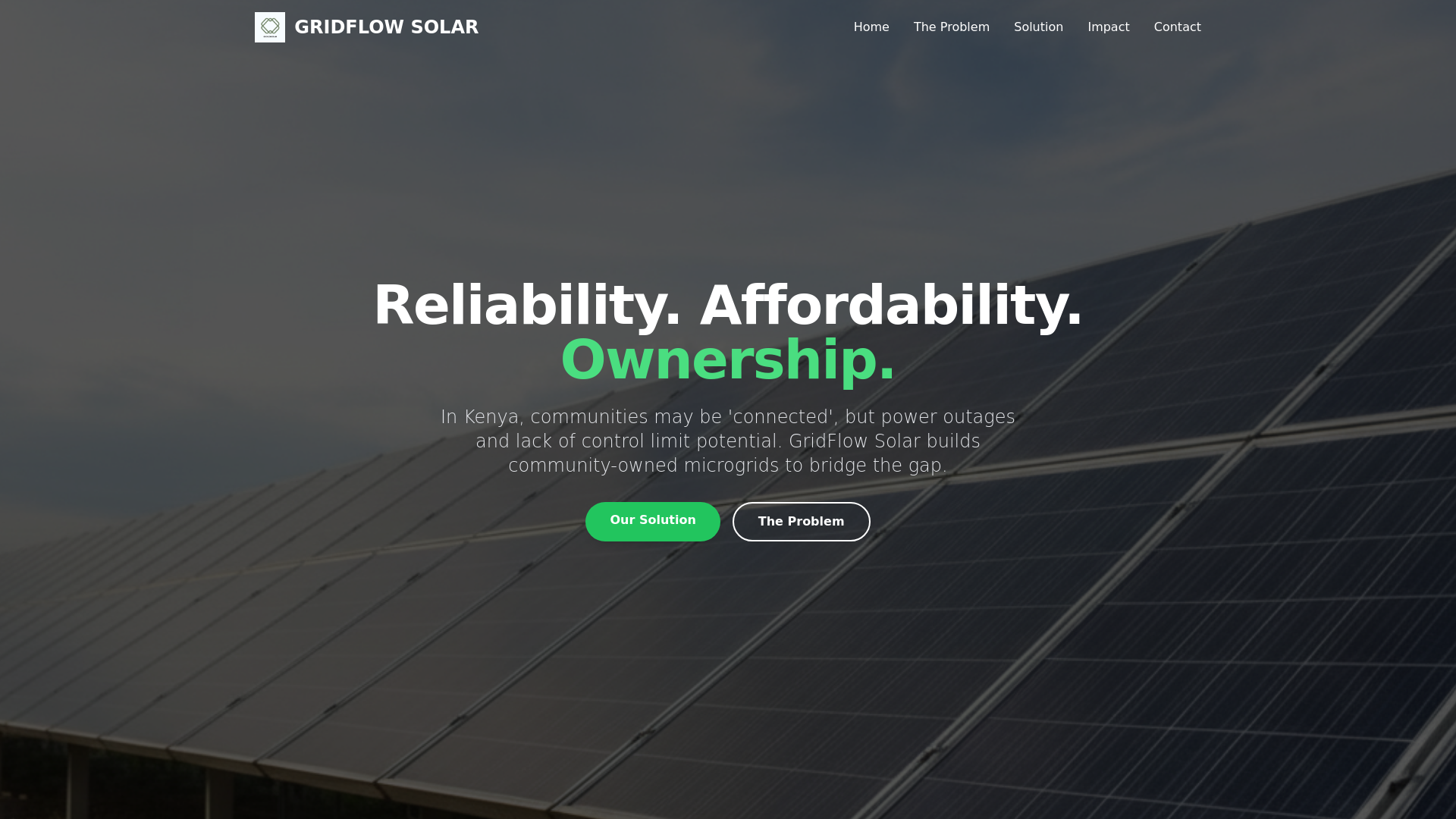 website screenshot of https://gridflow-solar-web.pages.dev/