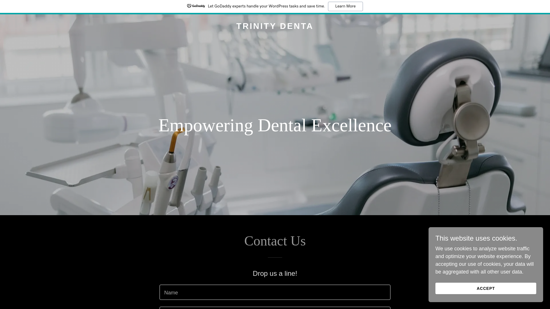 website screenshot of https://trinitydentallc.com