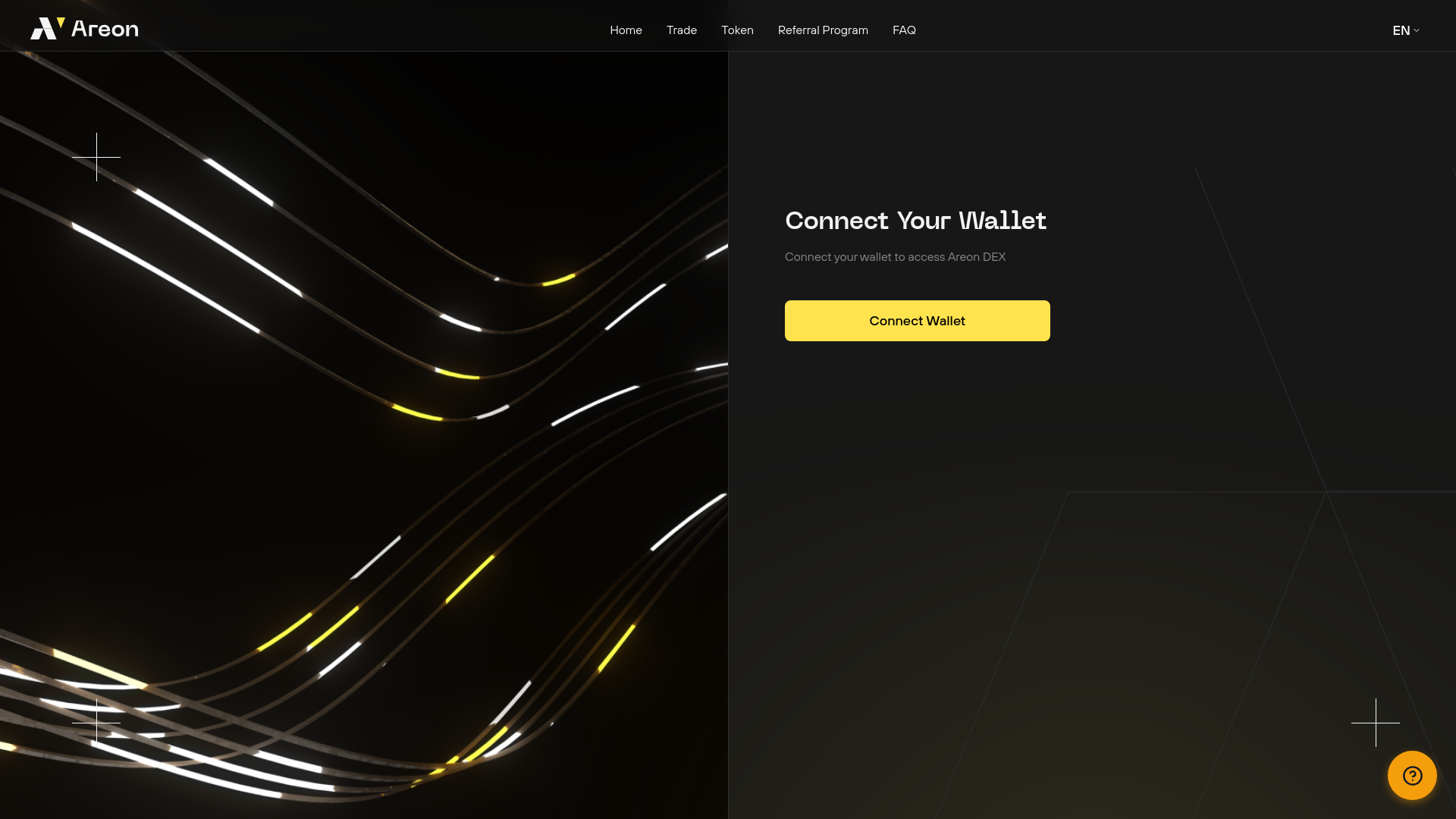 website screenshot of https://areondex.com/