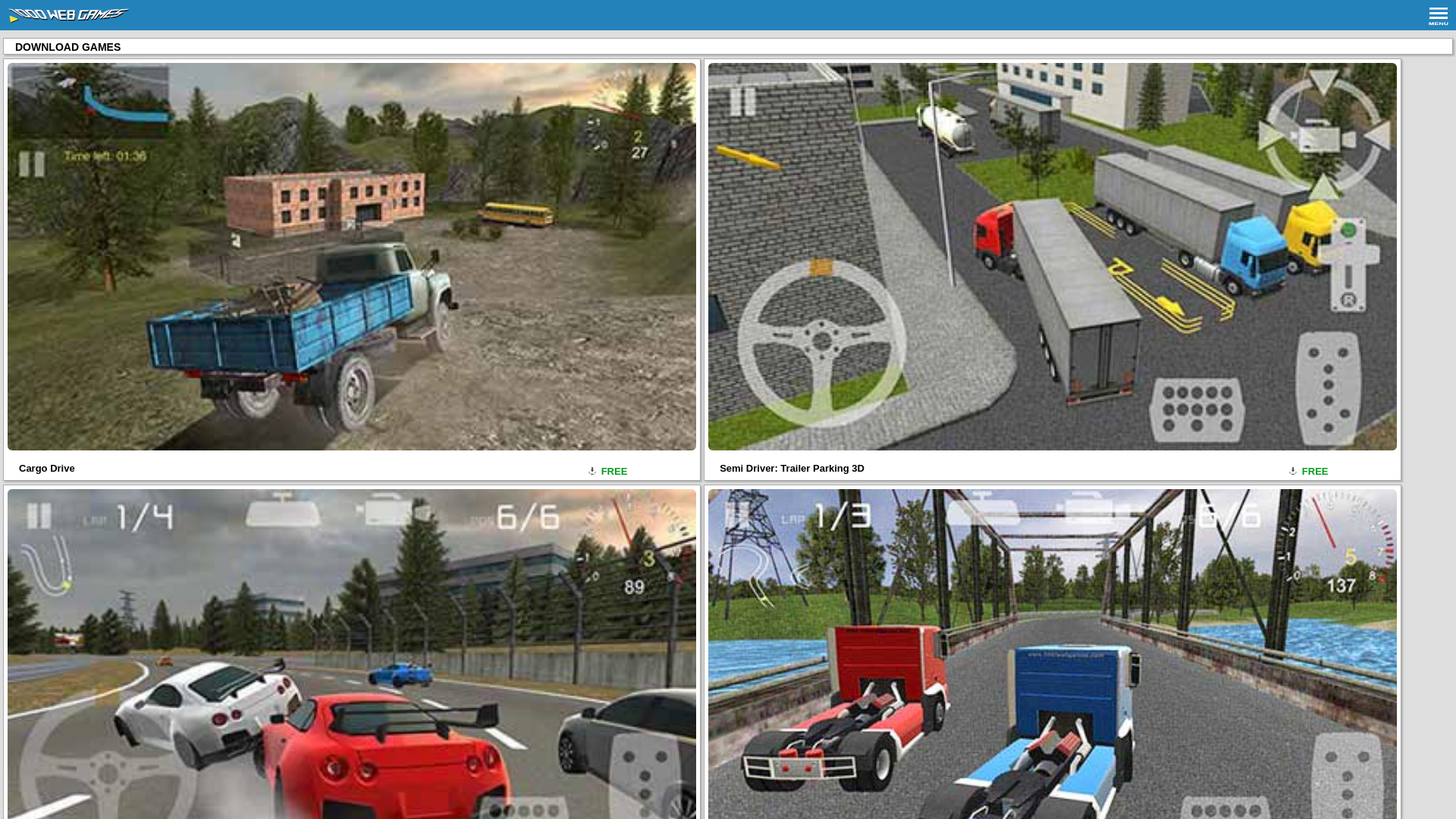 website screenshot of https://m.1000webgames.com