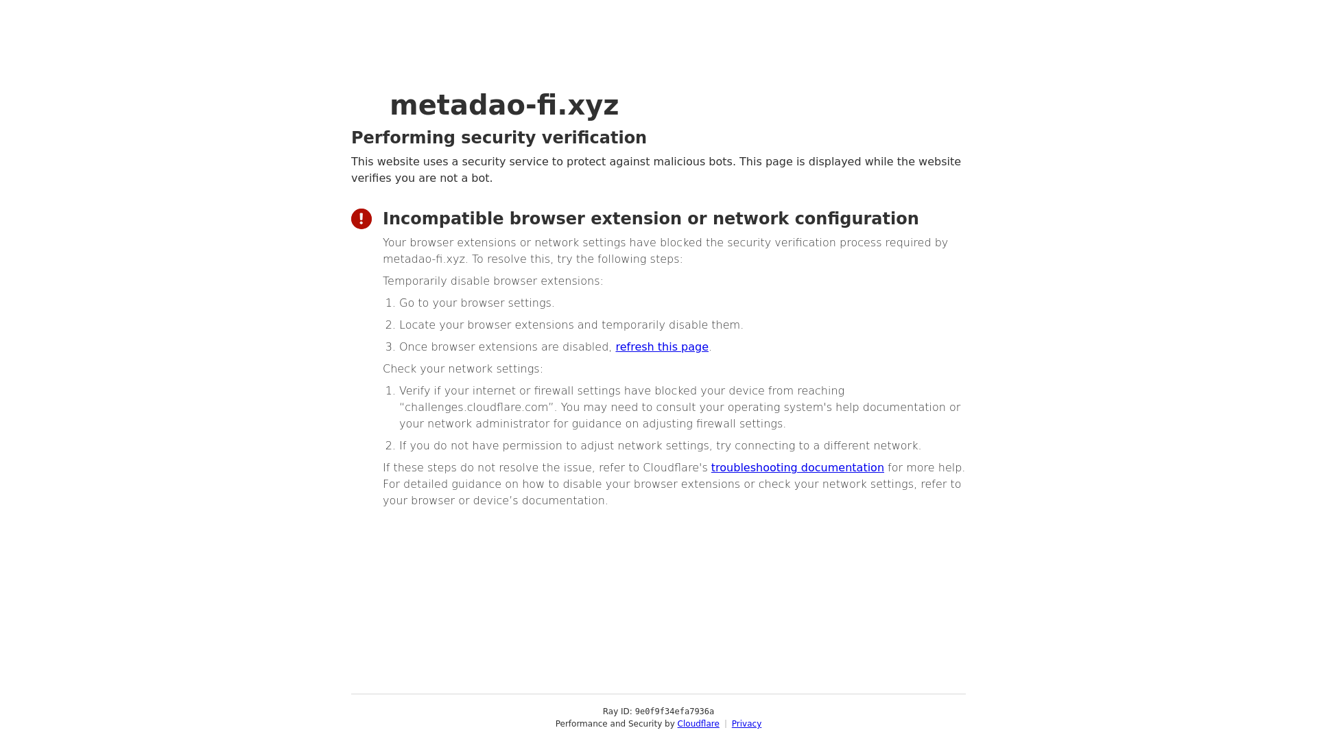 website screenshot of https://metadao-fi.xyz