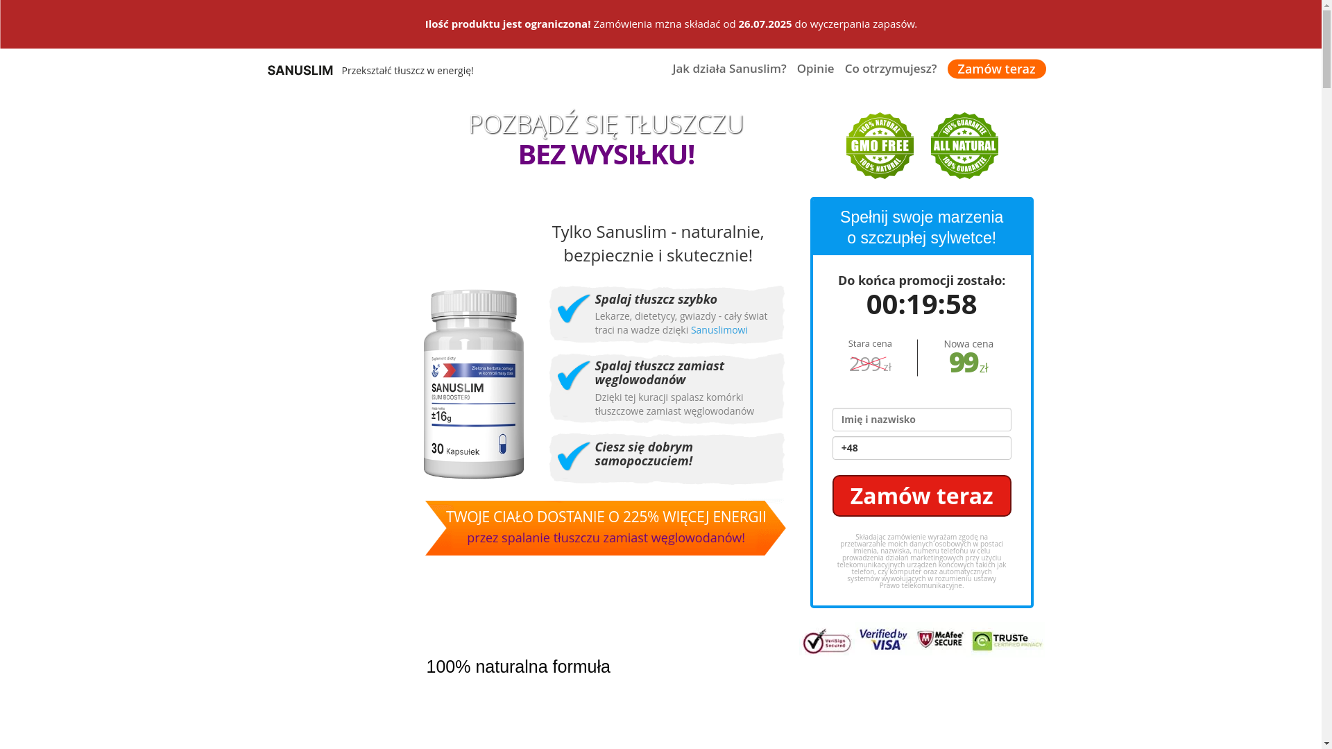 website screenshot of https://sanuslim.biz/