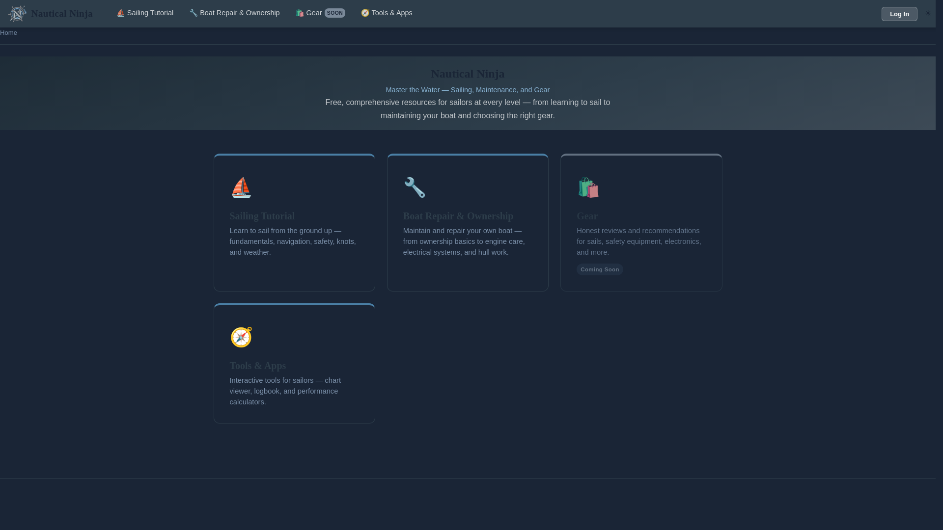 website screenshot of https://nauticalninja.pages.dev/