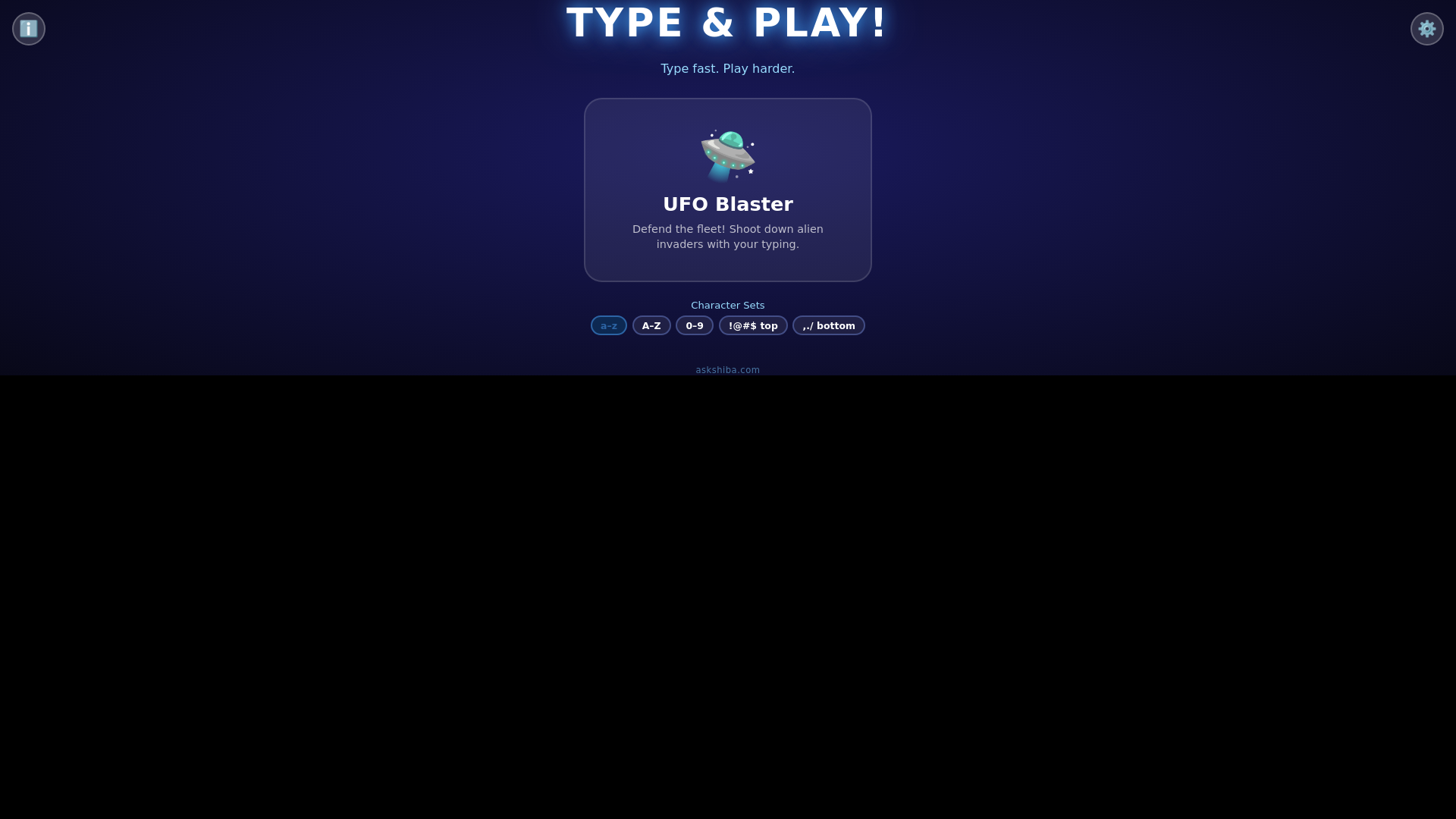 website screenshot of https://ufo-blaster.pages.dev/