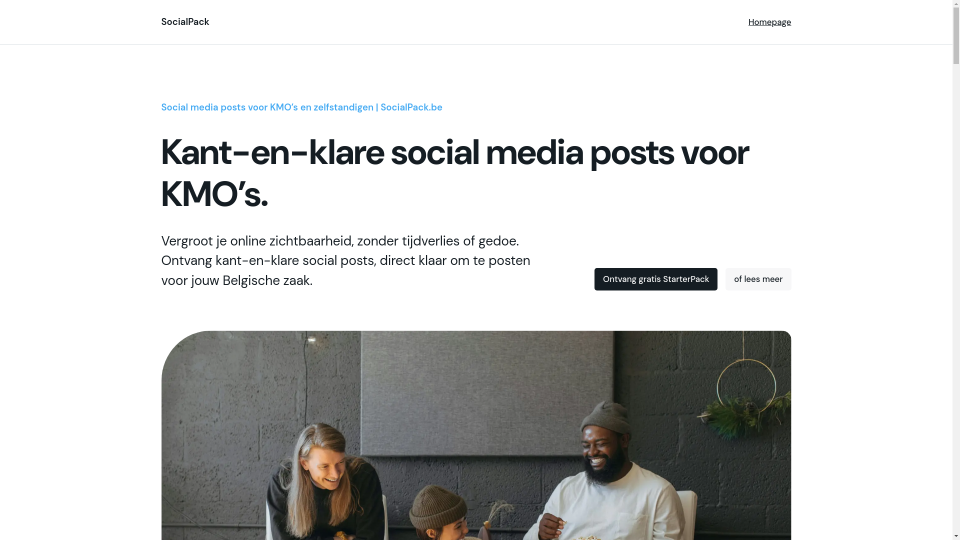 website screenshot of https://socialpack.org/