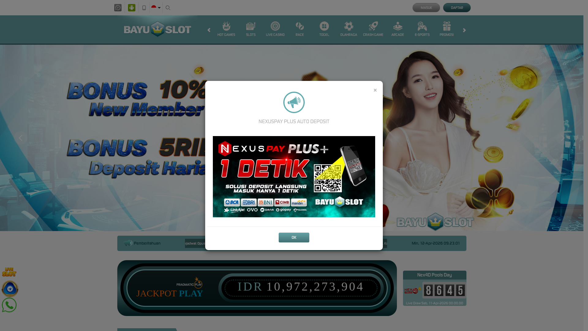 website screenshot of https://bayuslot0.cfd/