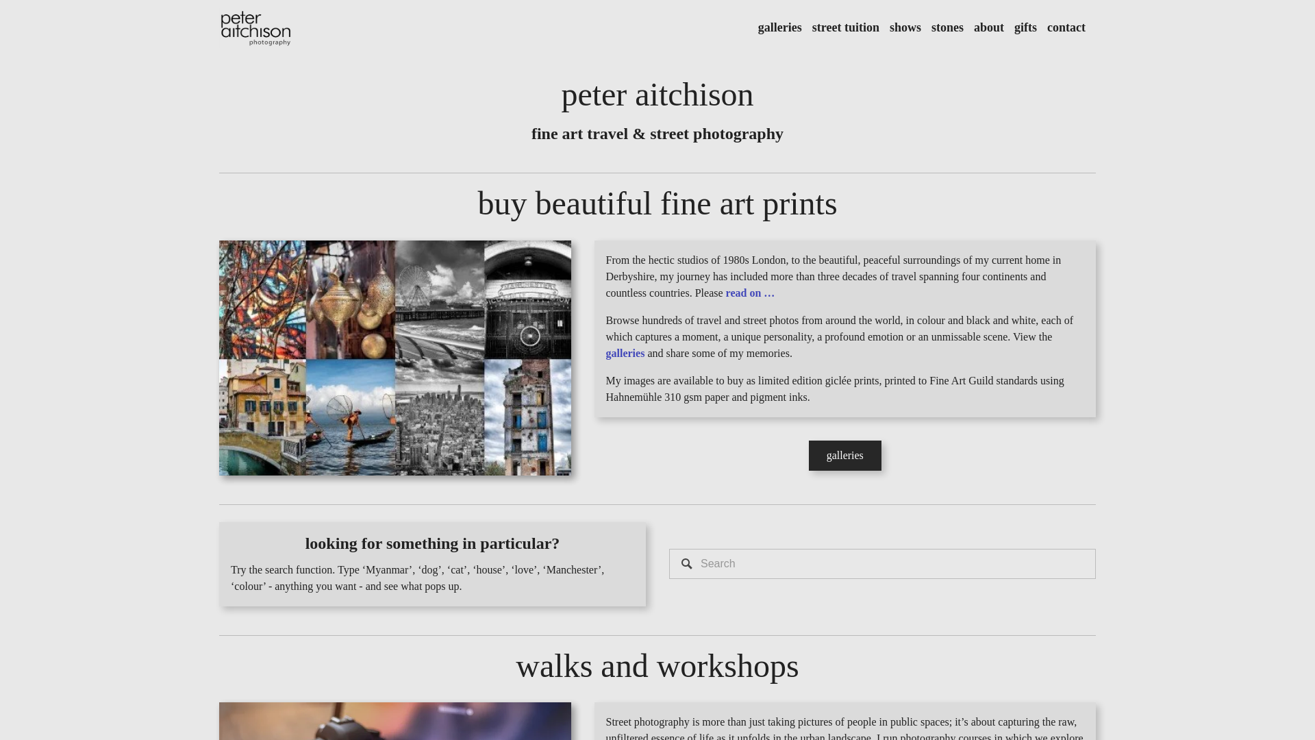 website screenshot of https://peteraphoto.com/