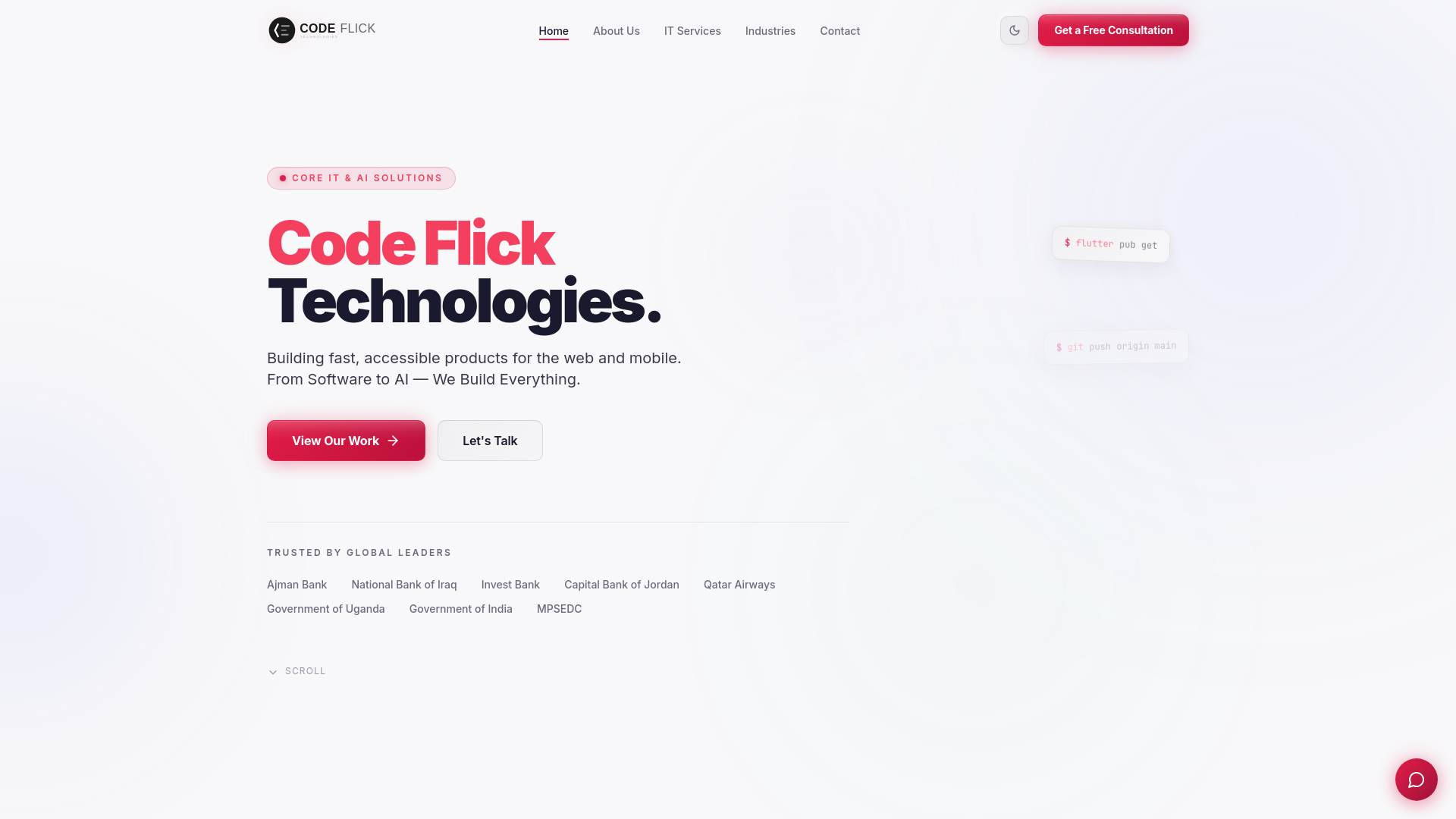 website screenshot of https://codeftech.com/