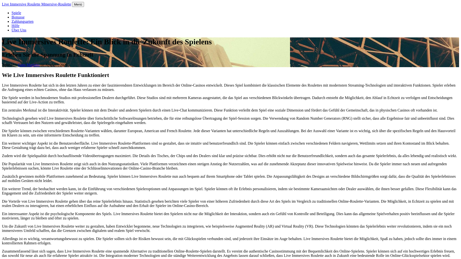 website screenshot of https://mmersiveroulettede.pages.dev/