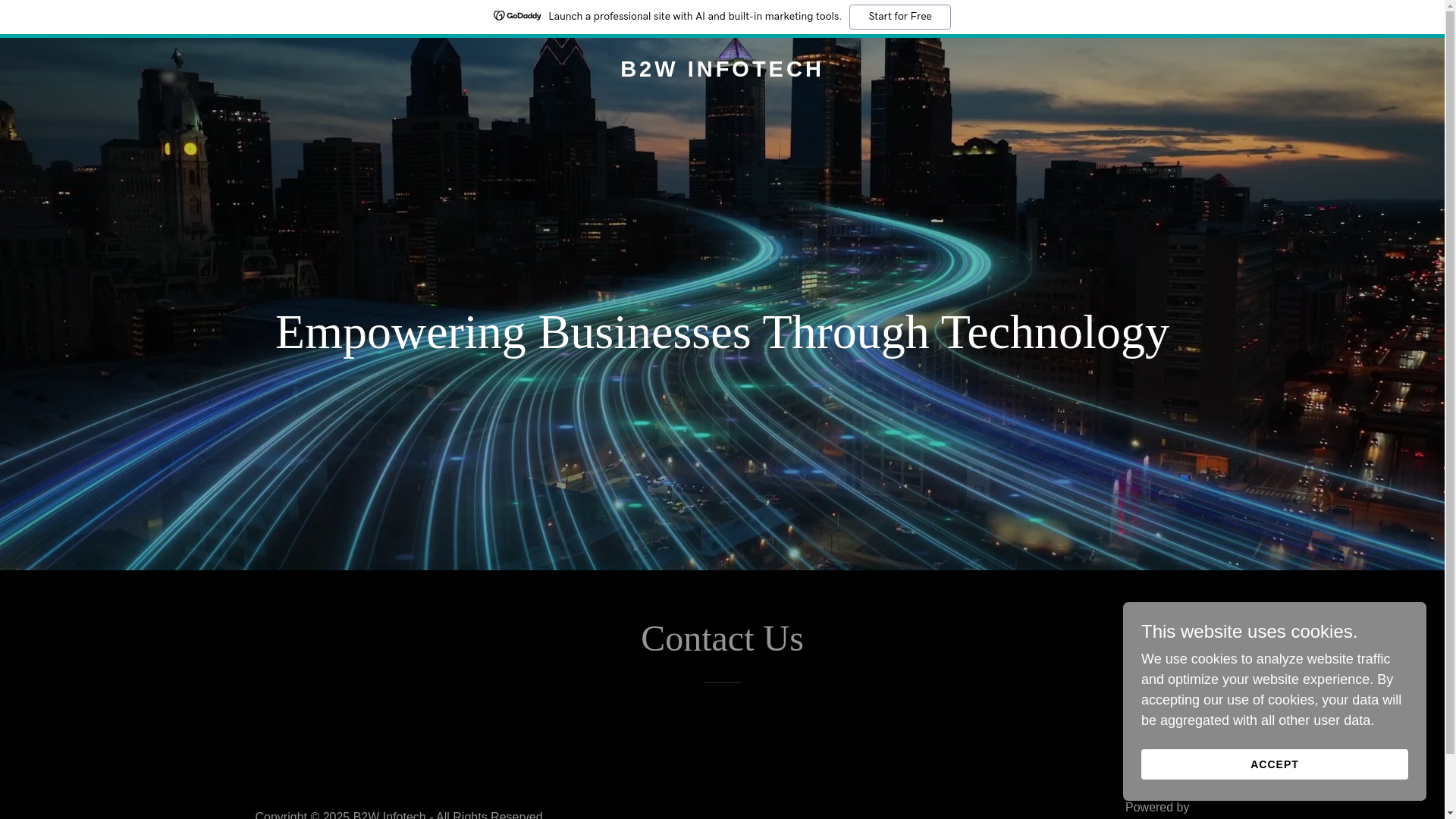 website screenshot of https://b2winfotech.ai/