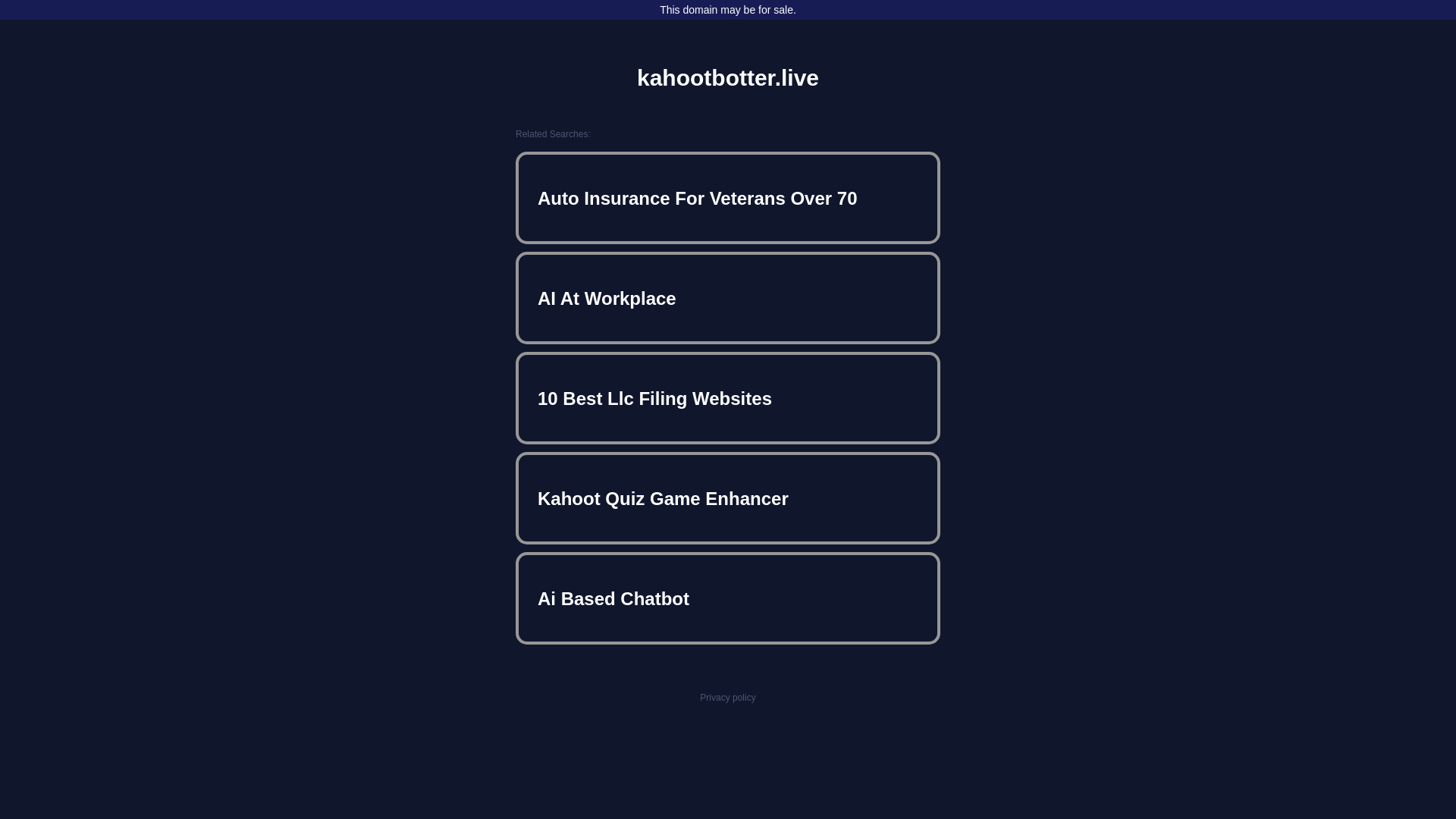 website screenshot of https://kahootbotter.live/