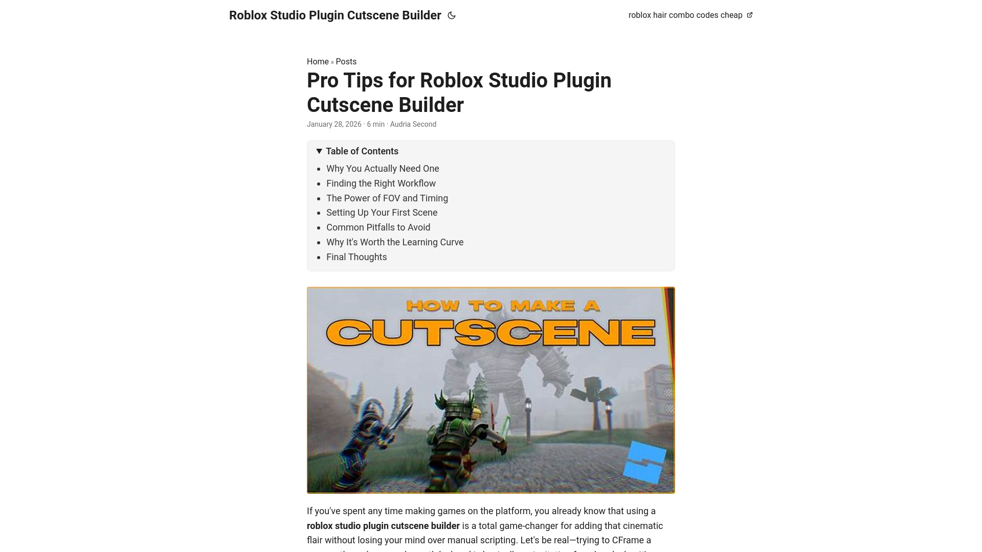 website screenshot of https://roblox-studio-plugin-cutscene-builder.pages.dev/
