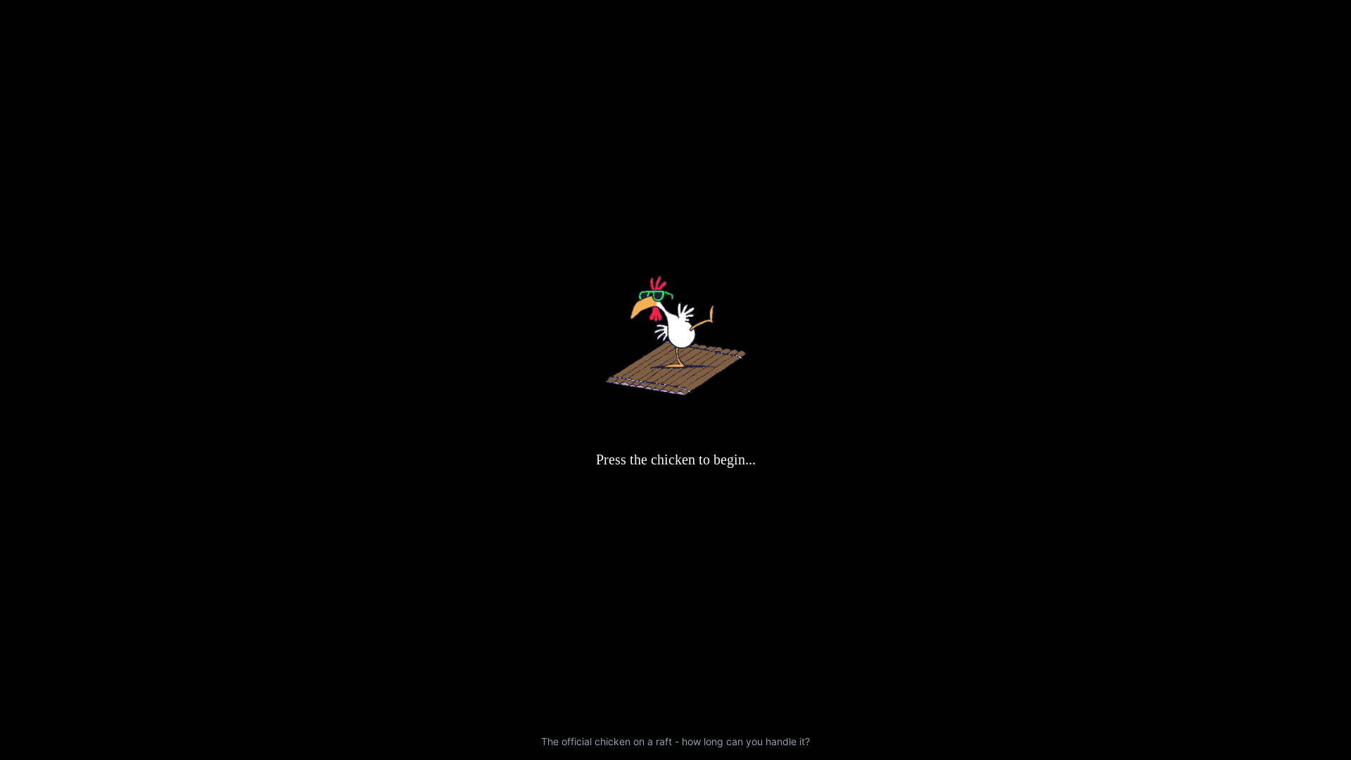 website screenshot of https://chickenonaraft.fun/