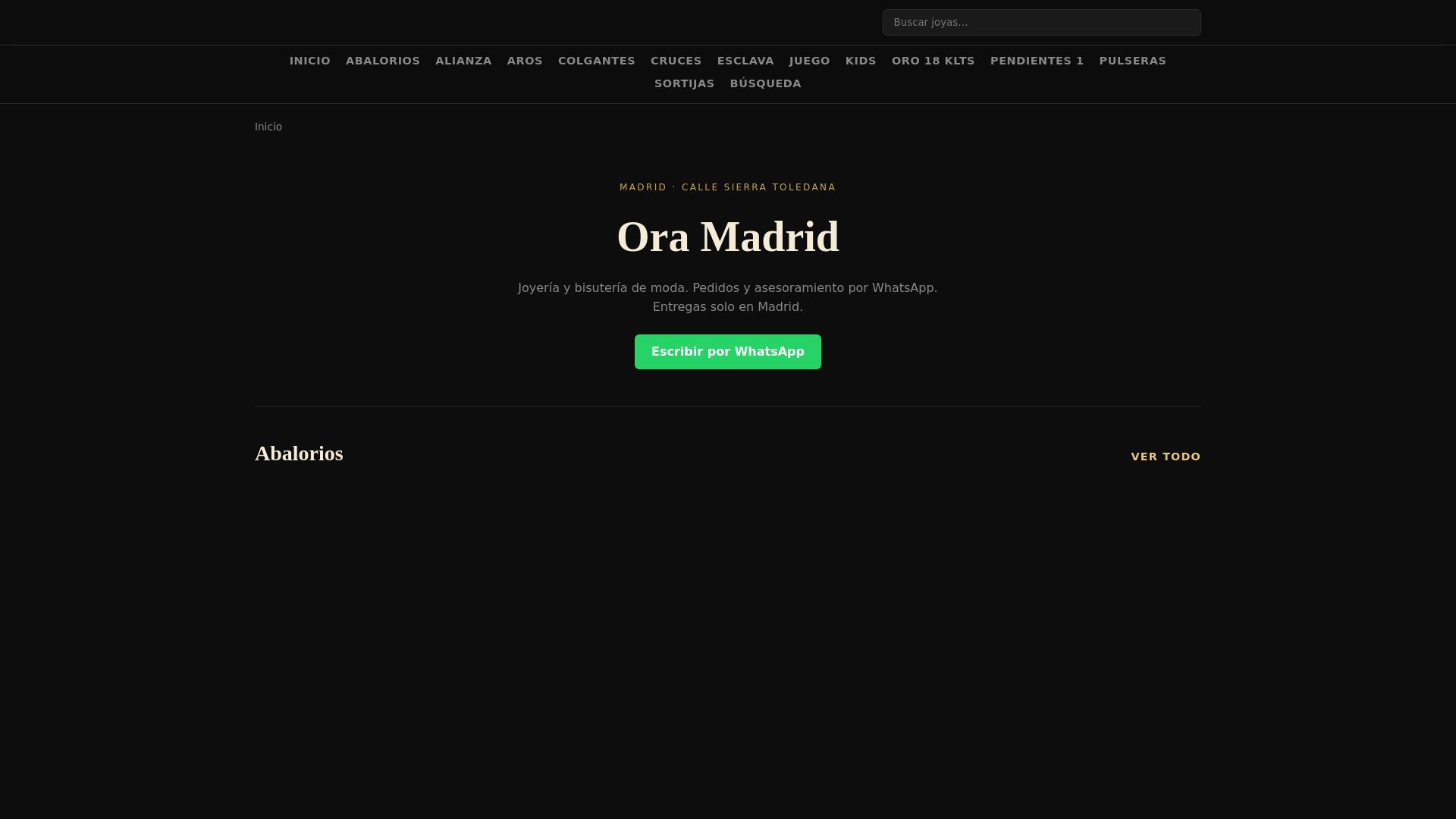 website screenshot of https://oramadrid.es/
