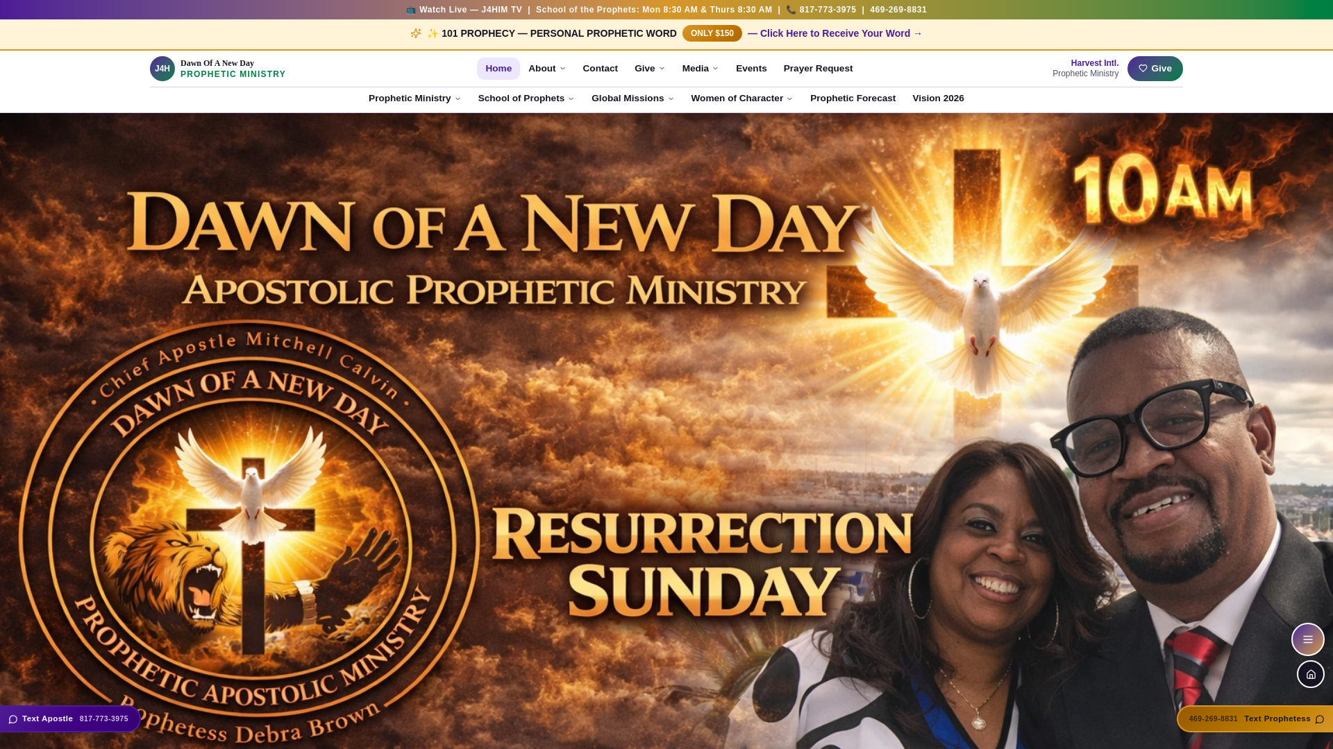 website screenshot of https://j4himministry.org