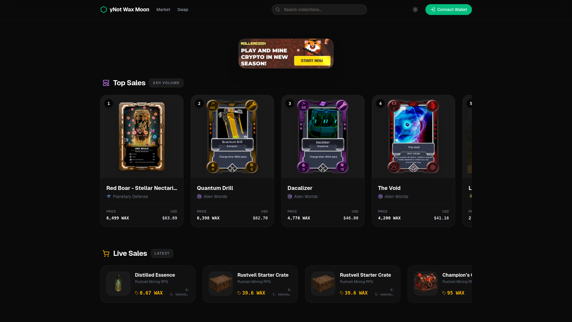 website screenshot of https://ynotwaxmarketplace.pages.dev/