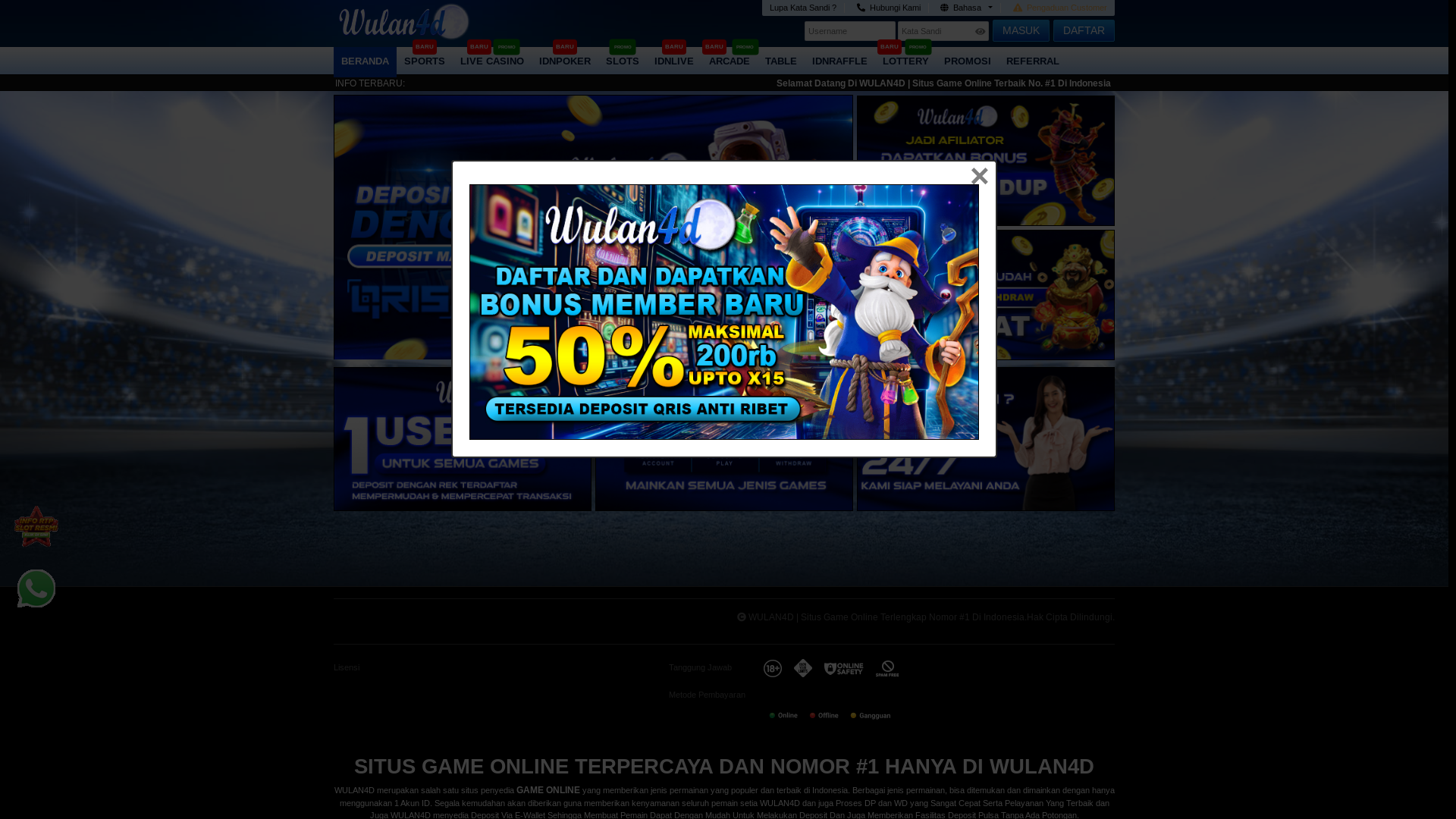 website screenshot of https://jpwulan4d.com/