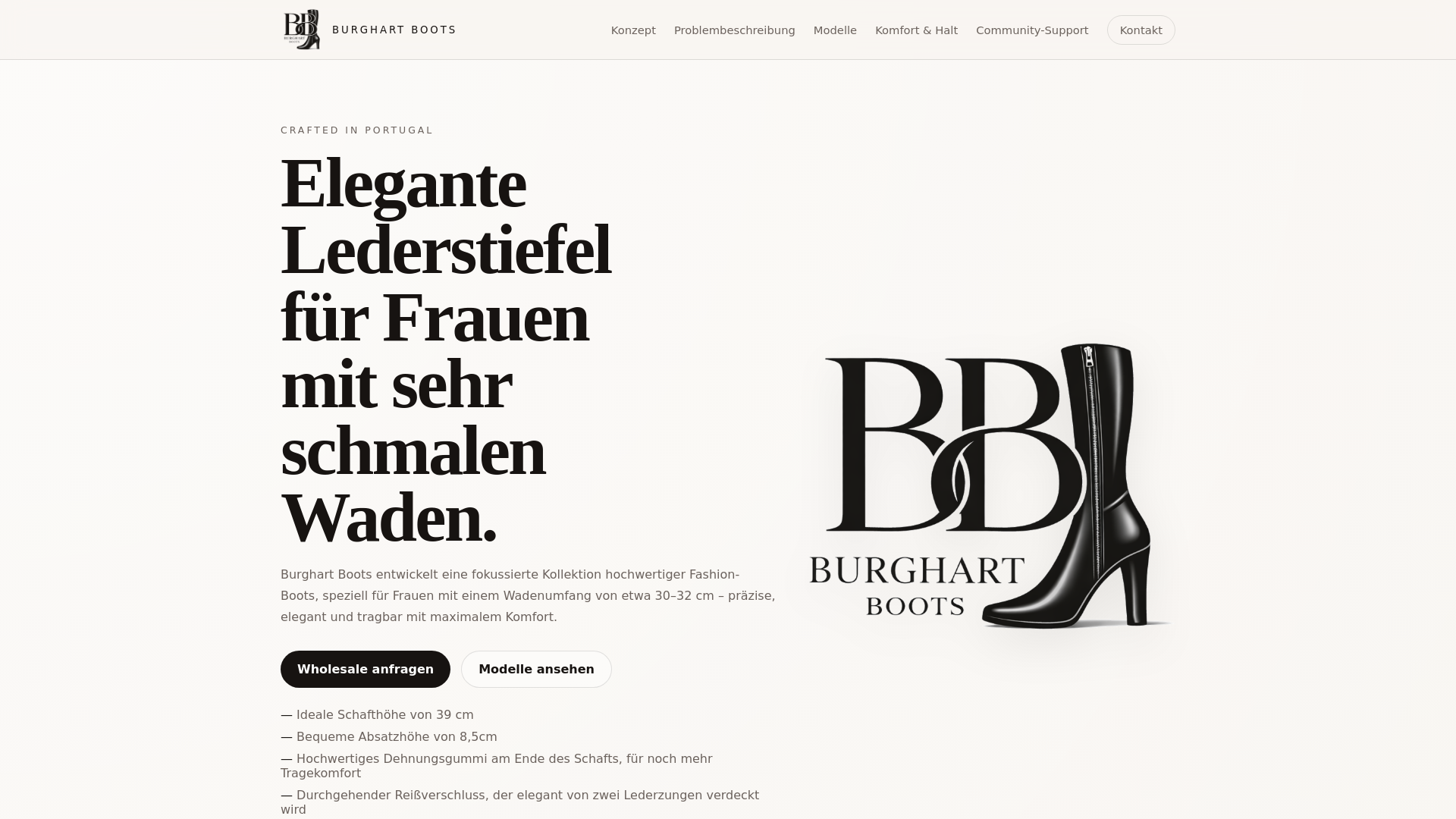 website screenshot of https://burghart-boots.com/