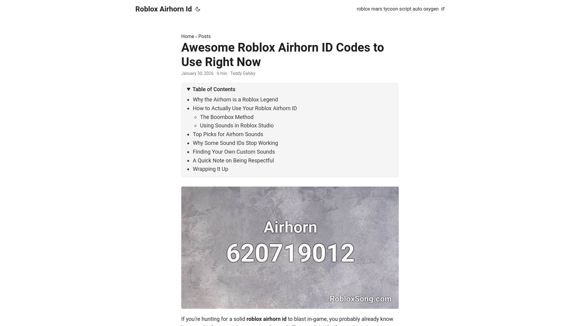 website screenshot of https://roblox-airhorn-id.pages.dev/